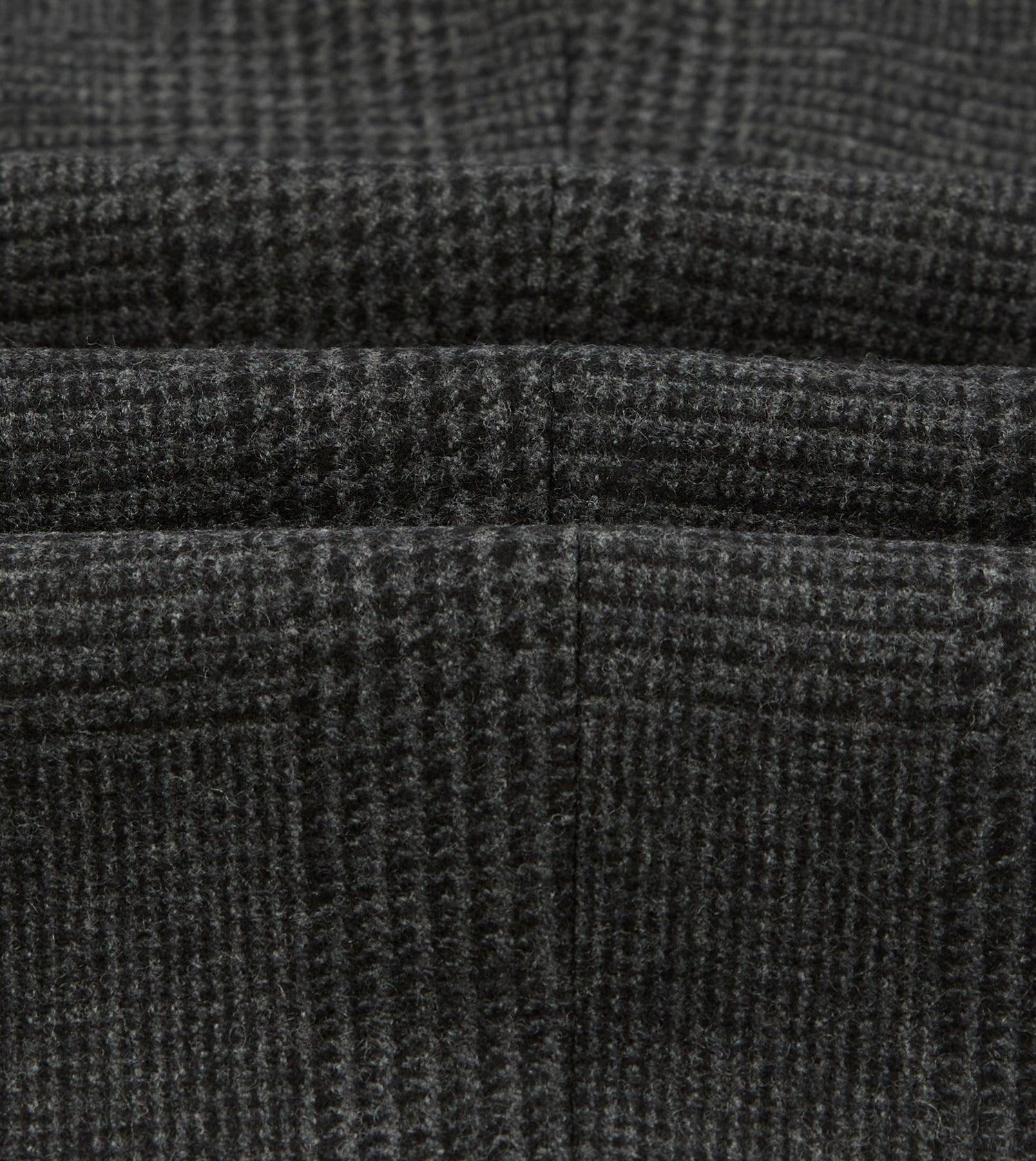 Grey Prince of Wales Check Wool Flannel Single-Pleat Trouser