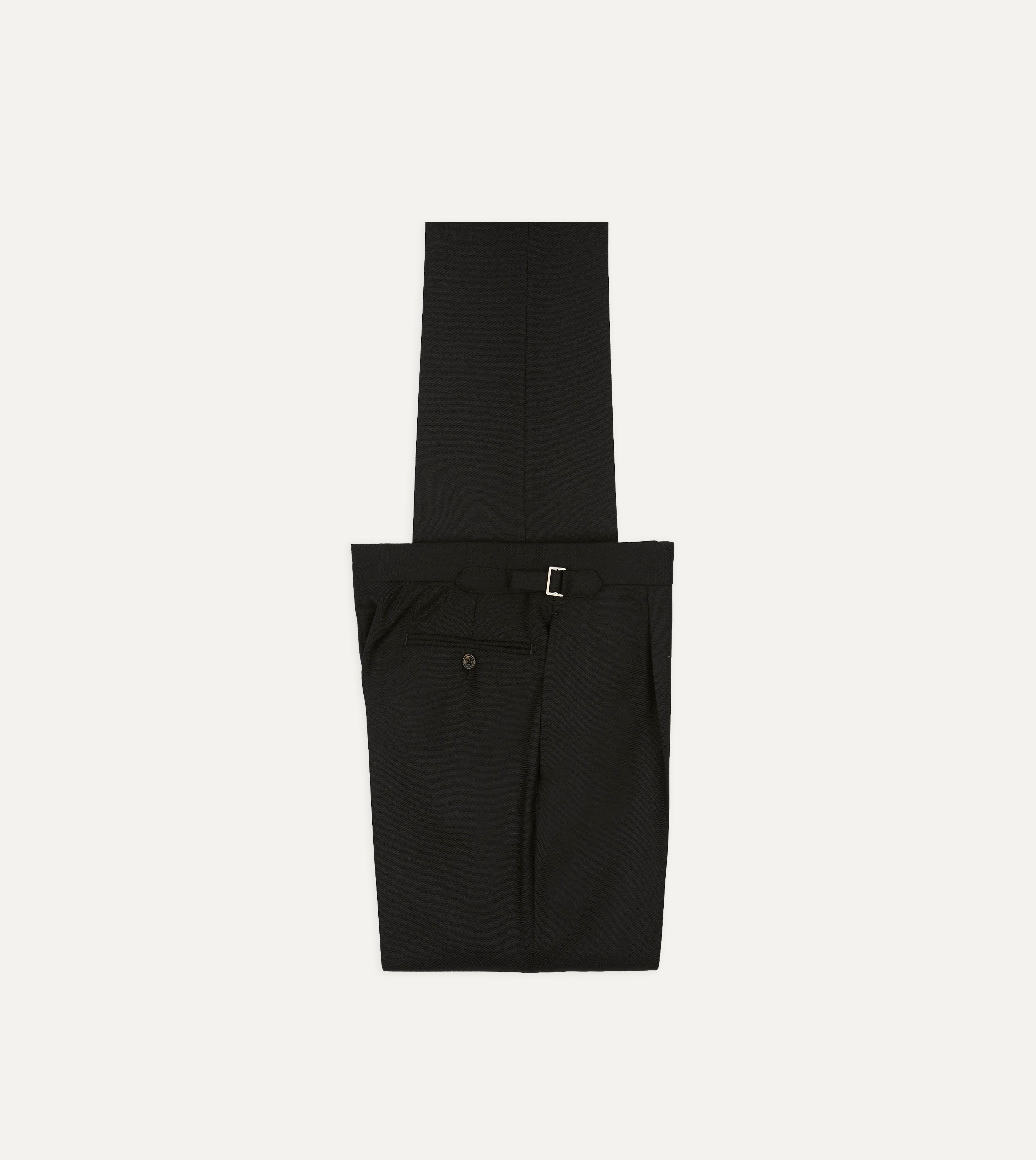 Black Fresco® Wool Single-Pleat Trouser