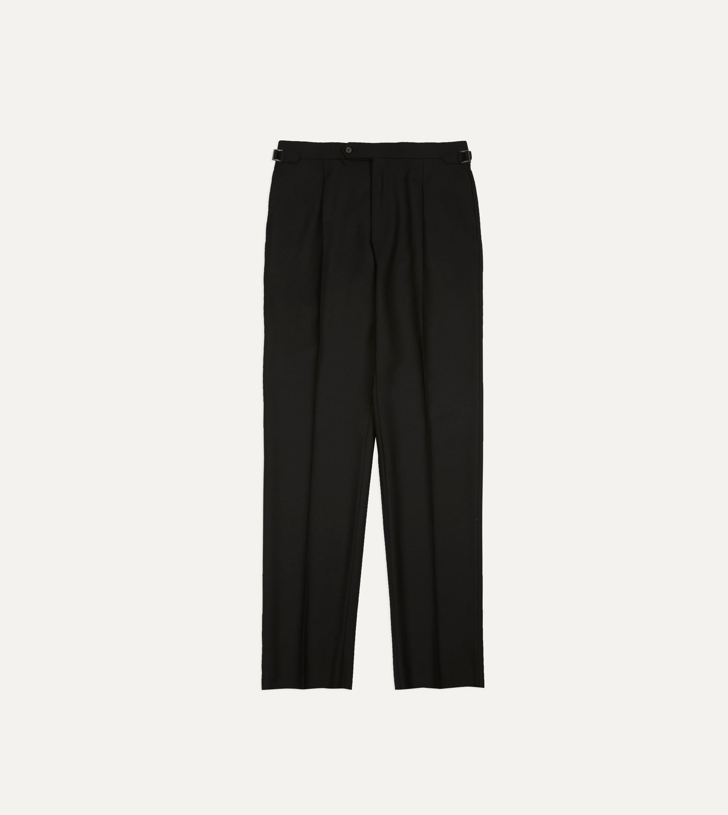 Black Fresco® Wool Single-Pleat Trouser