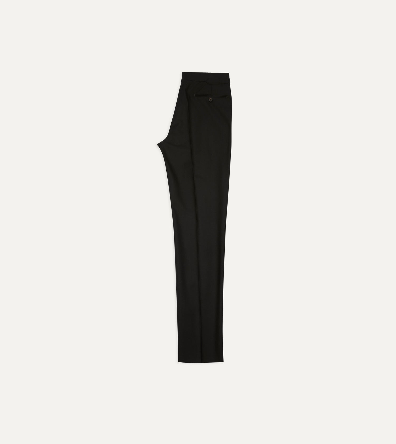 Black Fresco® Wool Single-Pleat Trouser
