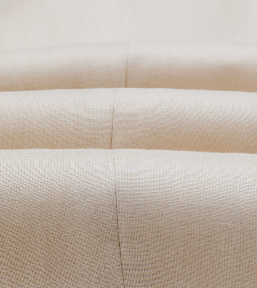 Ecru Ramie-Canapa Single-Pleat Trouser