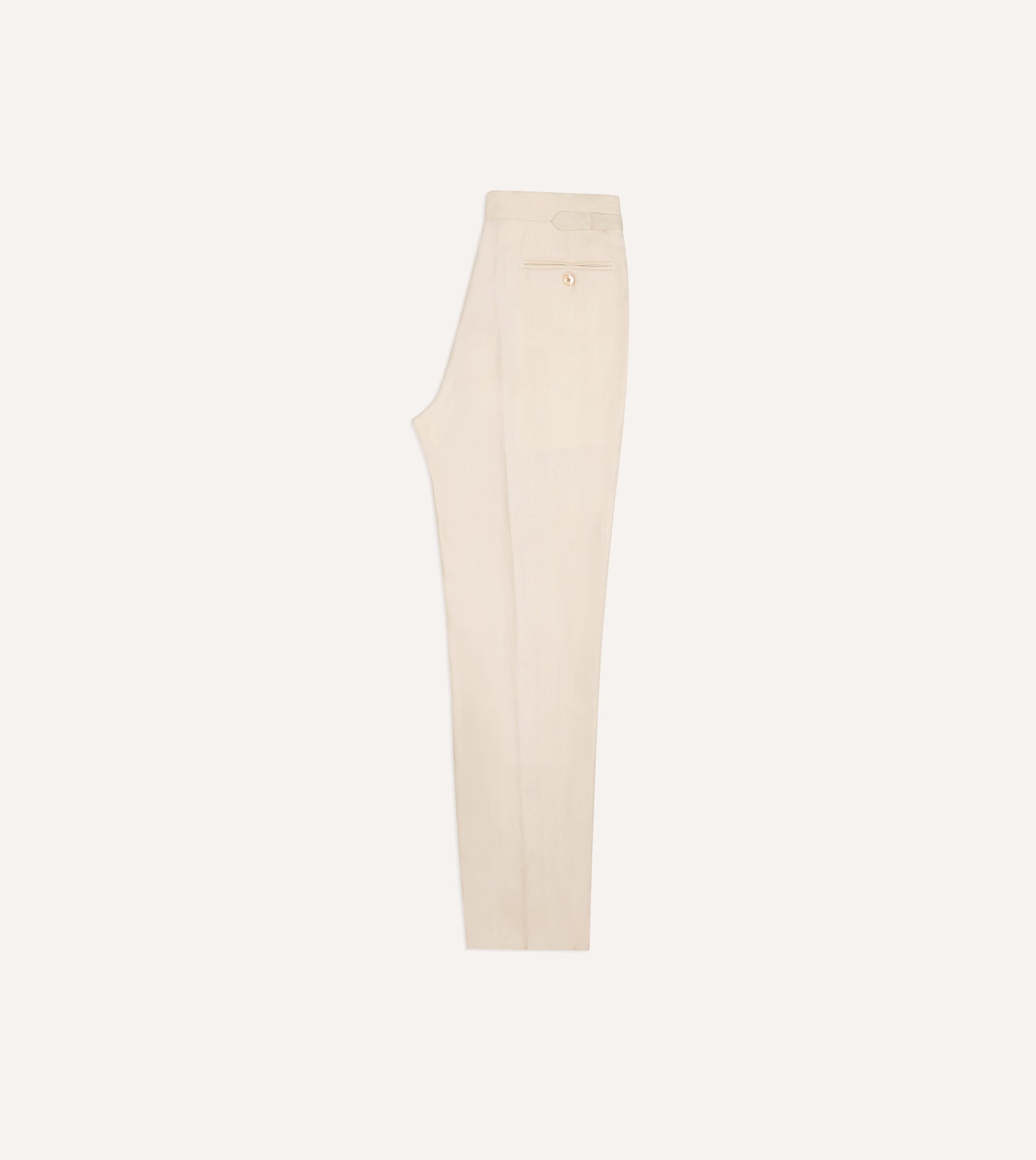 Ecru Ramie-Canapa Single-Pleat Trouser