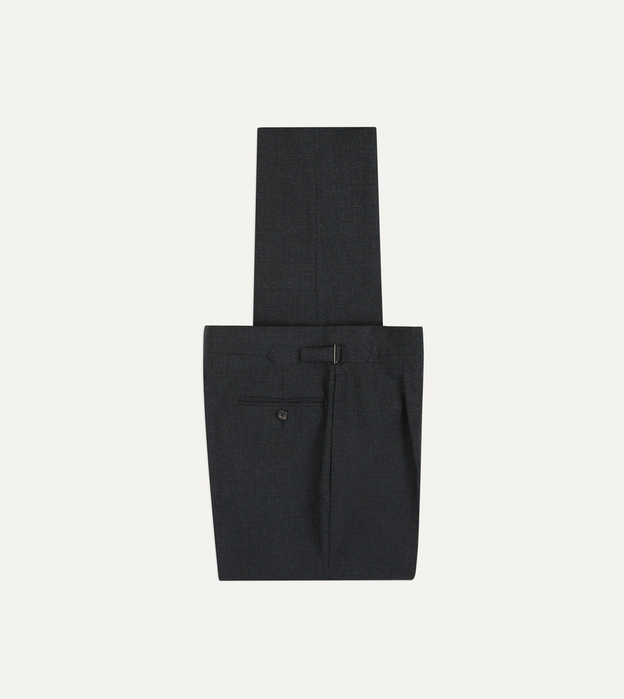Charcoal Fresco® Wool Single-Pleat Trouser