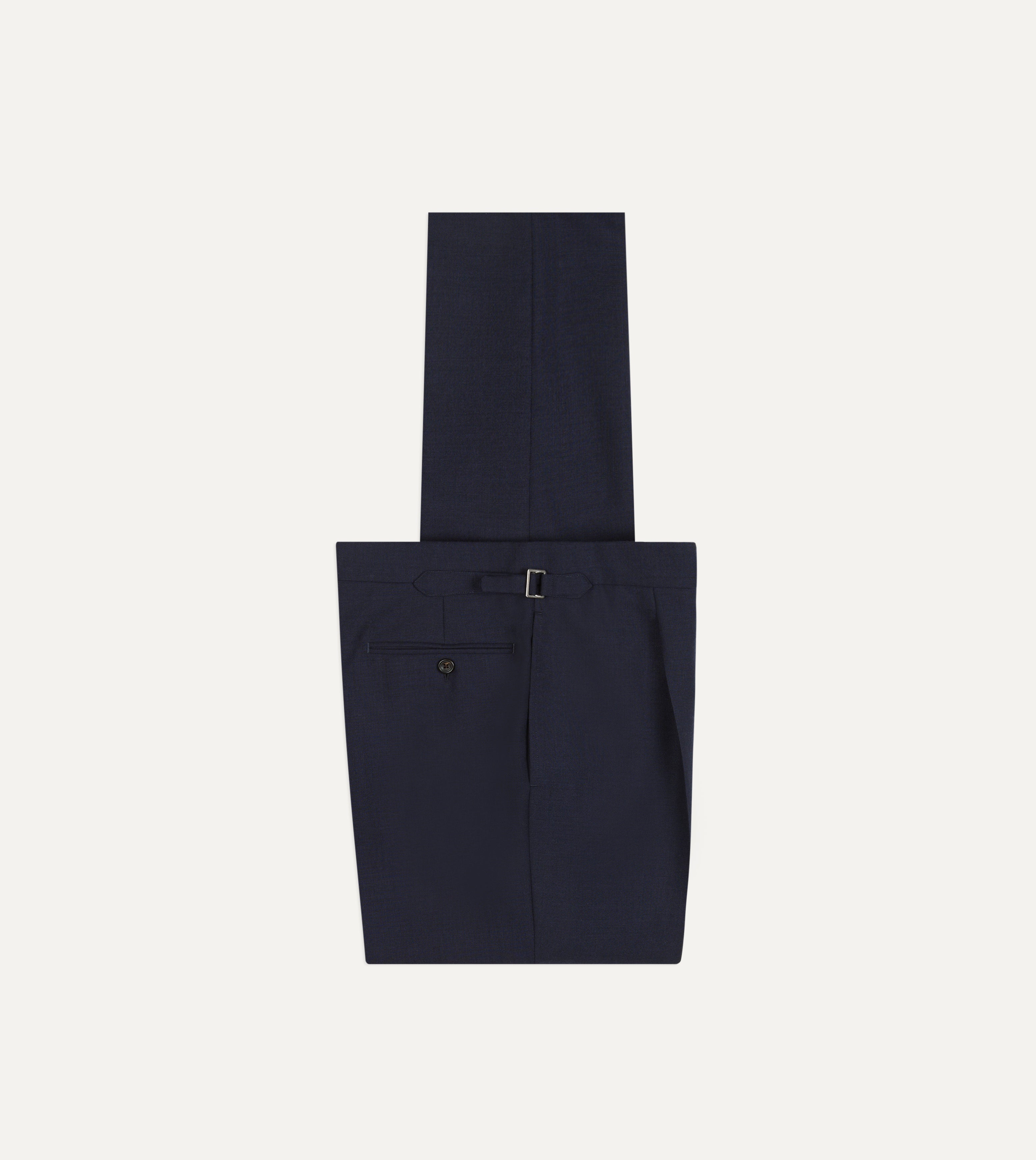 Navy Fresco® Wool Single-Pleat Trouser – Drakes US
