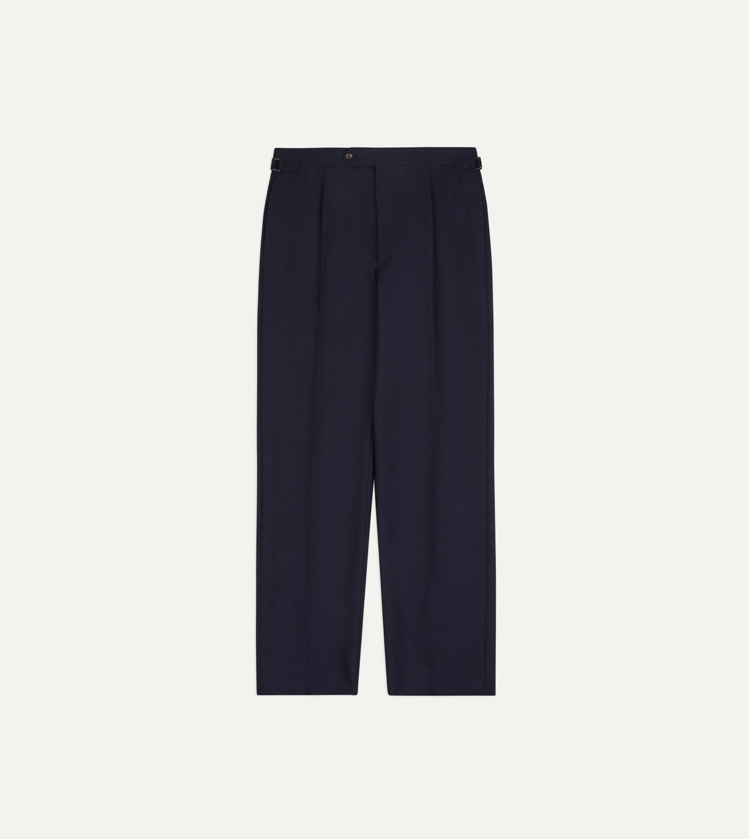 Navy Fresco® Wool Single-Pleat Trouser