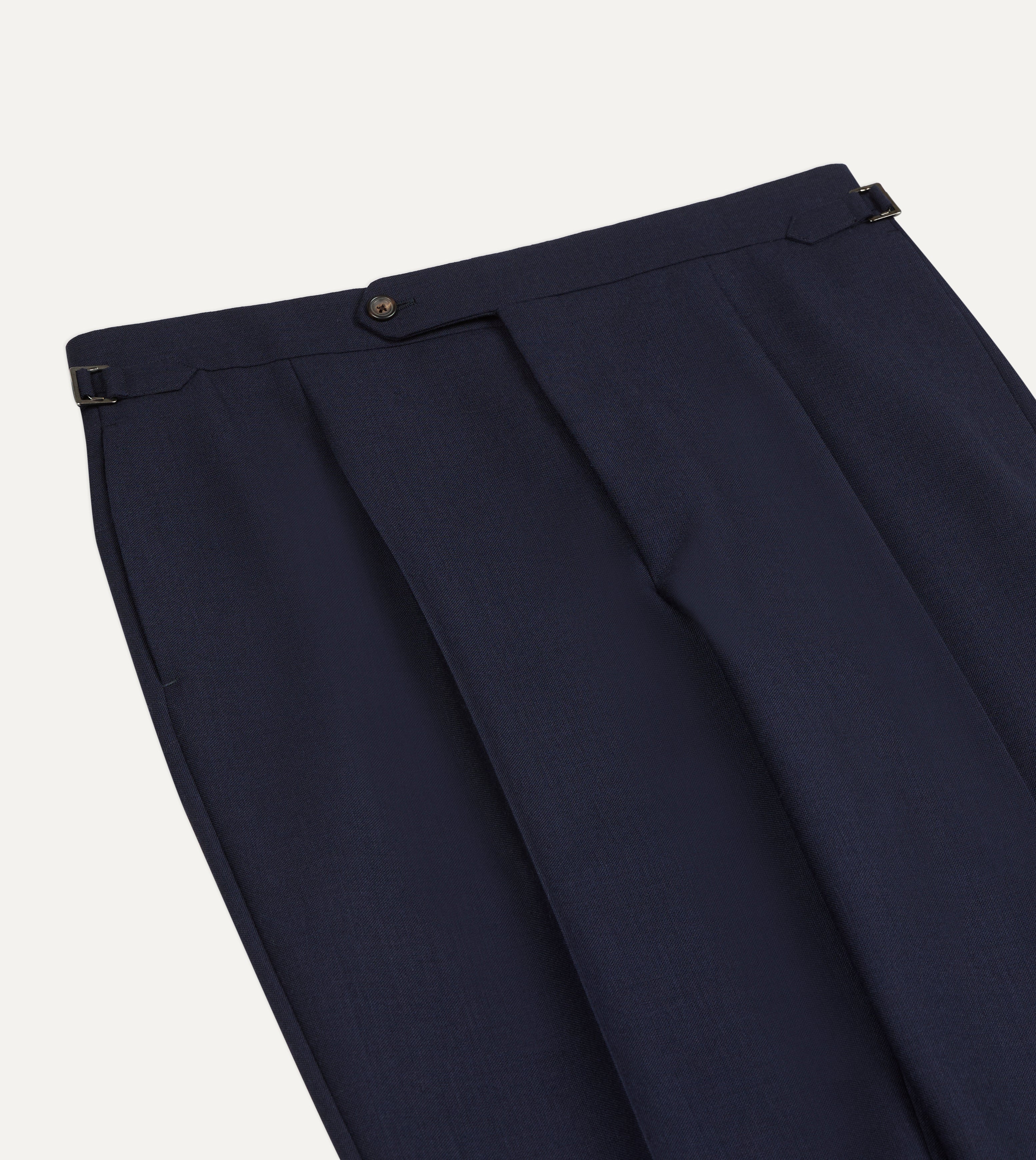 Navy Fresco® Wool Single-Pleat Trouser – Drakes US