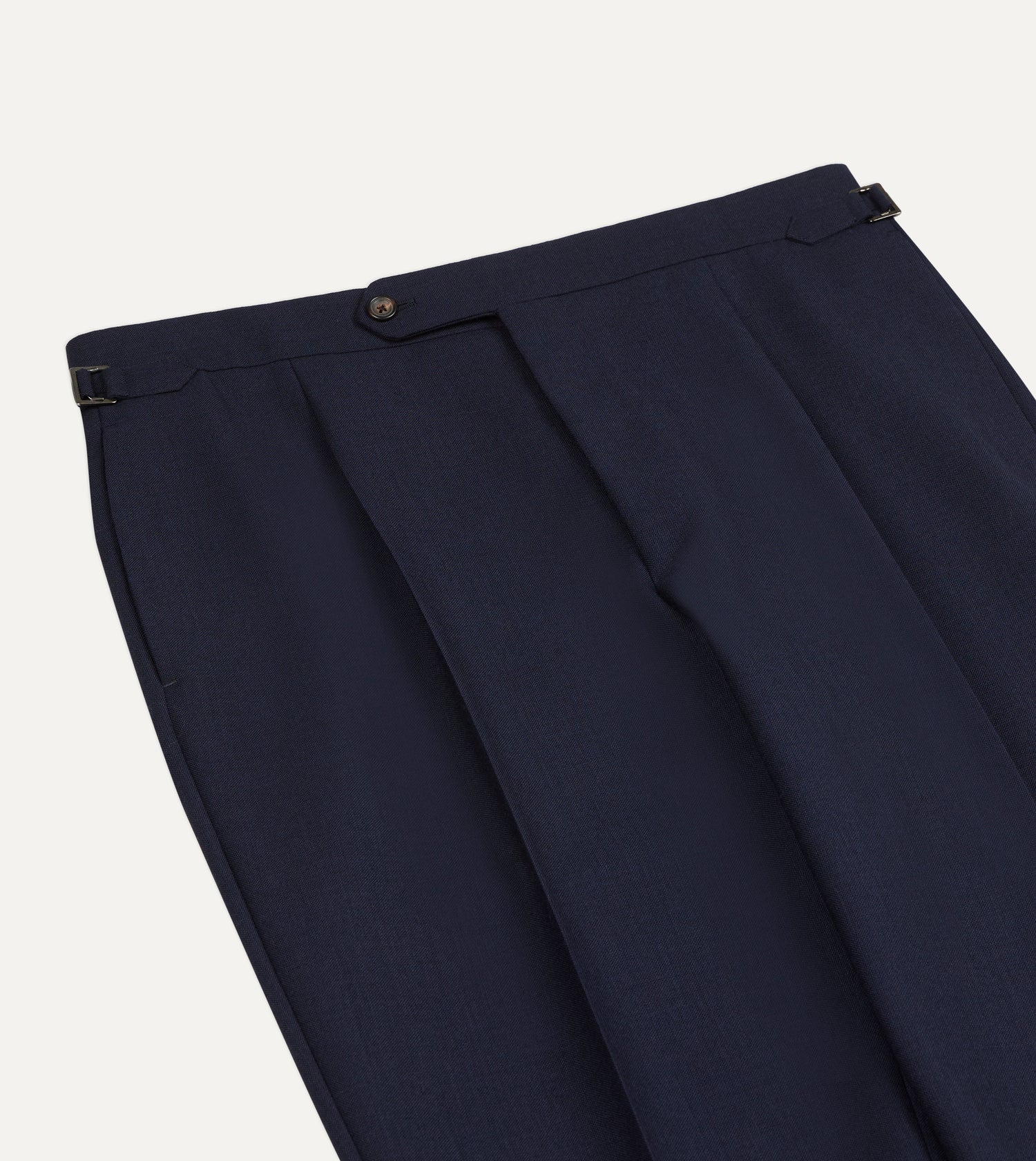 Navy Fresco® Wool Single-Pleat Trouser