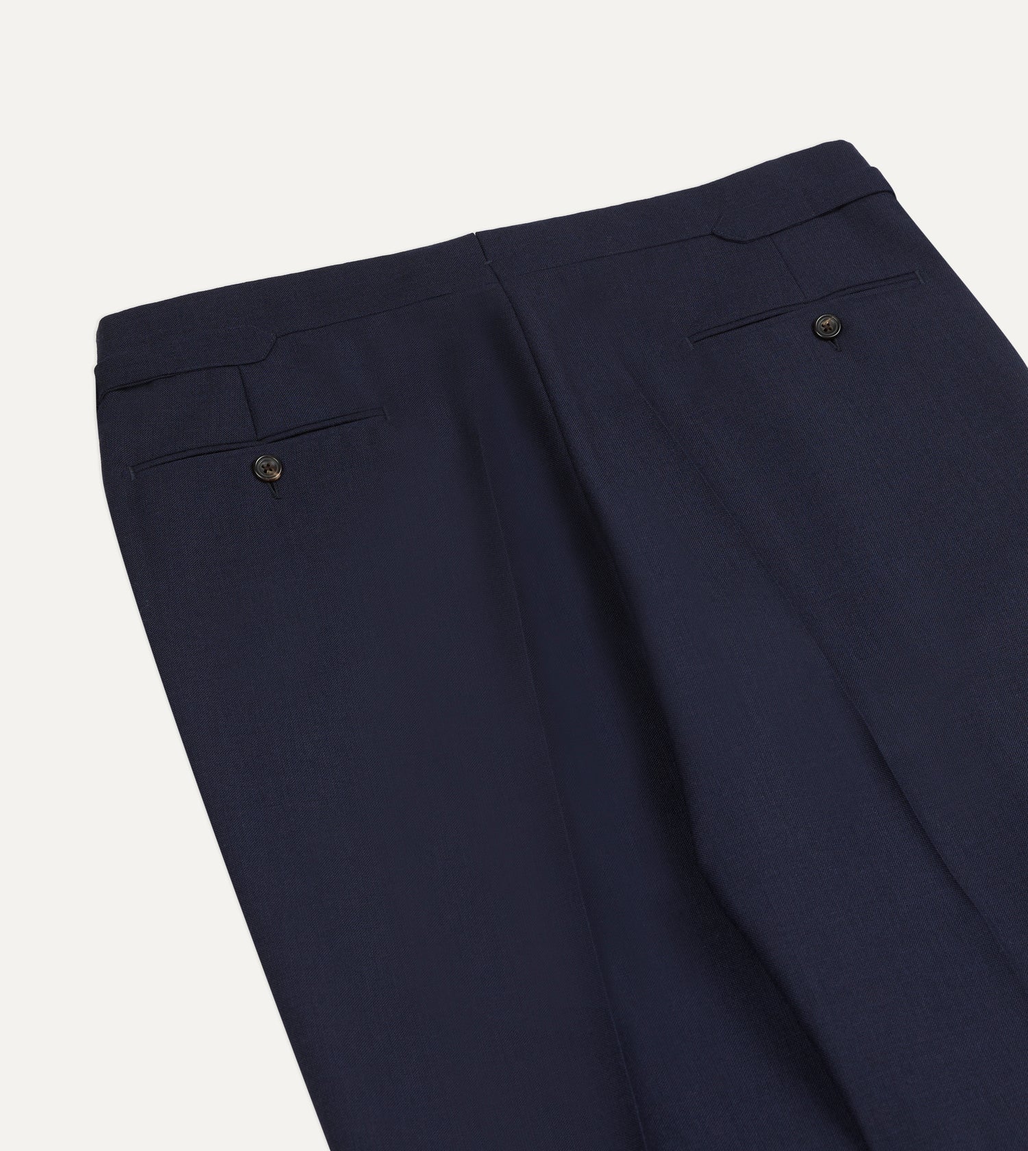 Navy Fresco® Wool Single-Pleat Trouser