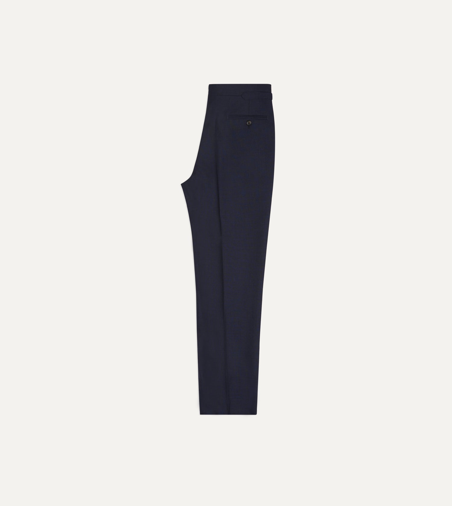 Navy Fresco® Wool Single-Pleat Trouser