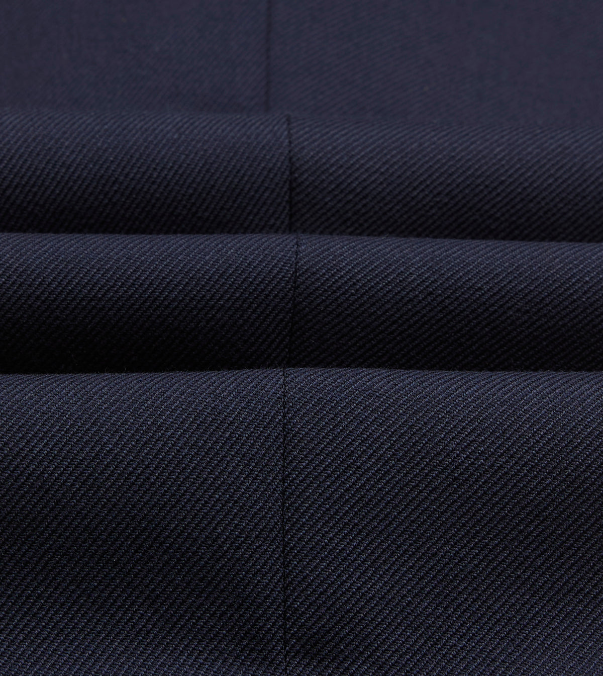 Navy Wool-Cotton Twill Single Pleat Trouser