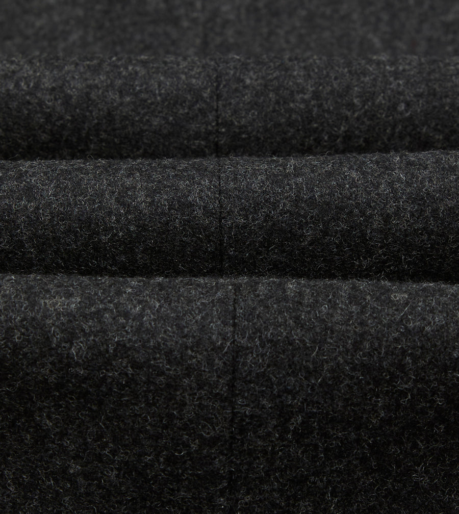 Charcoal Wool Flannel Single Pleat Trouser