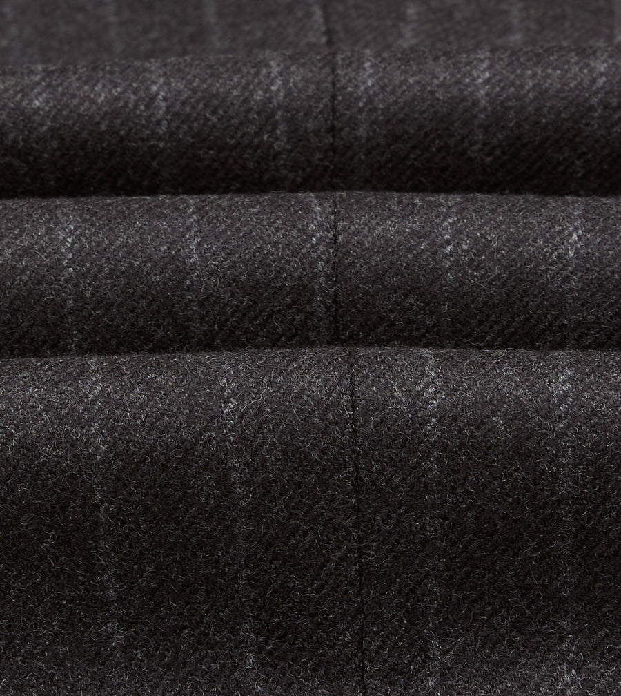 Charcoal Pinstripe Wool Flannel Single Pleat Trouser