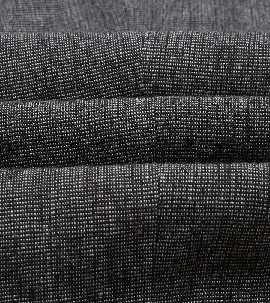 Grey Nailhead Linen-Wool Single Pleat Trouser