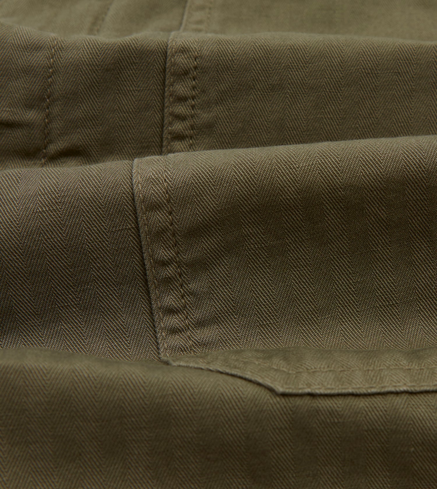 Olive Cotton-Linen Herringbone Fatigue Shorts – Drakes US