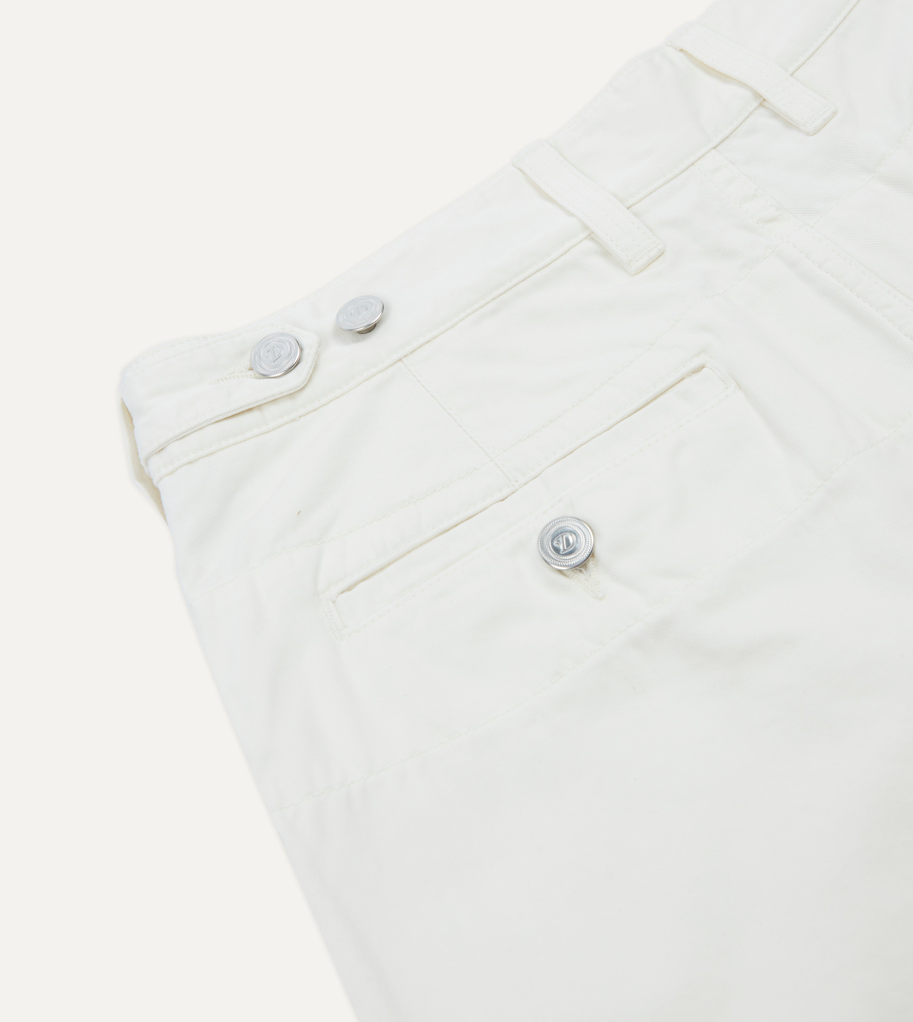 Washed Ecru Cotton Twill Single-Pleat Shorts – Drakes US