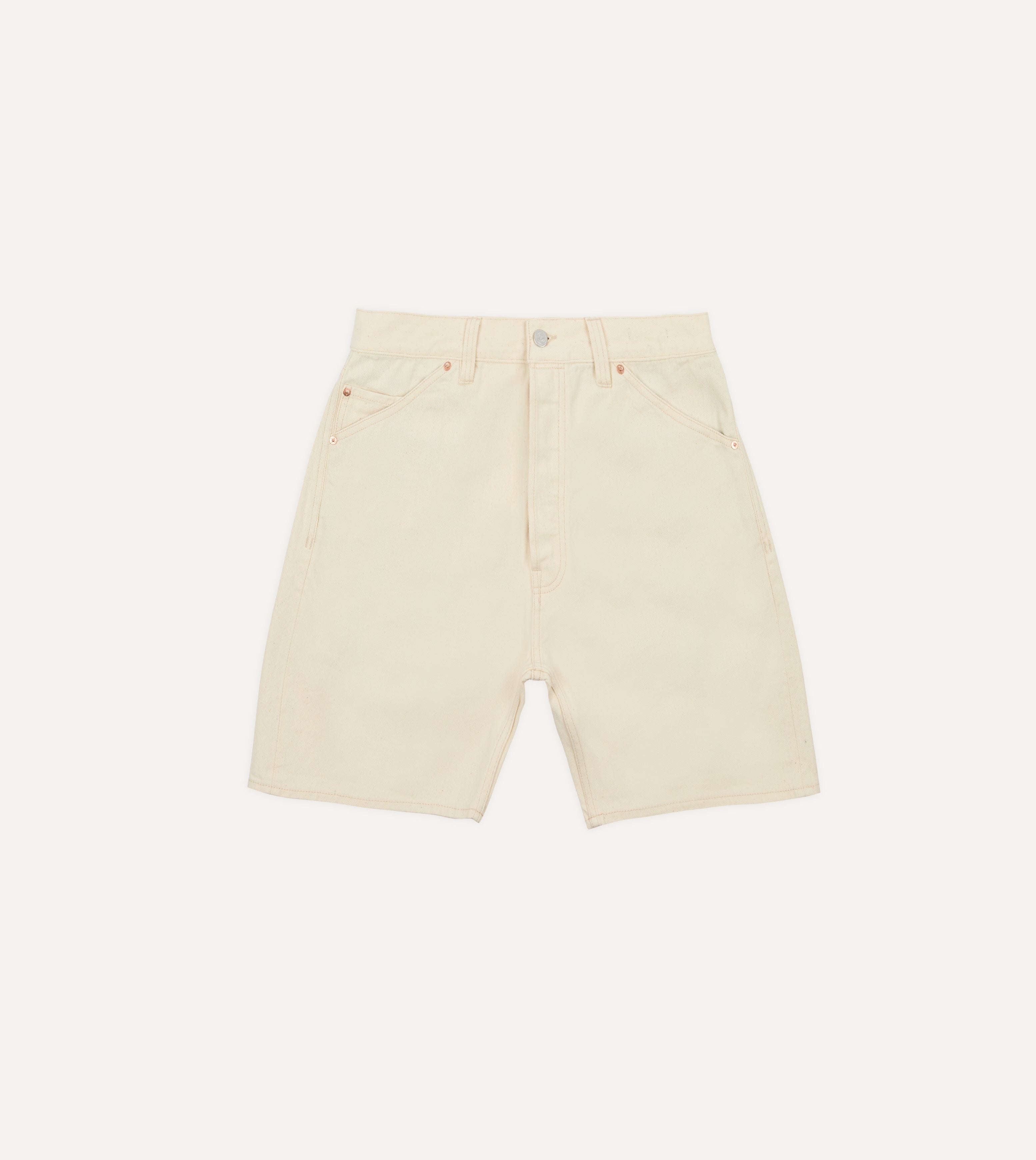 Ecru 12.7oz Selvedge Denim Five-Pocket Shorts