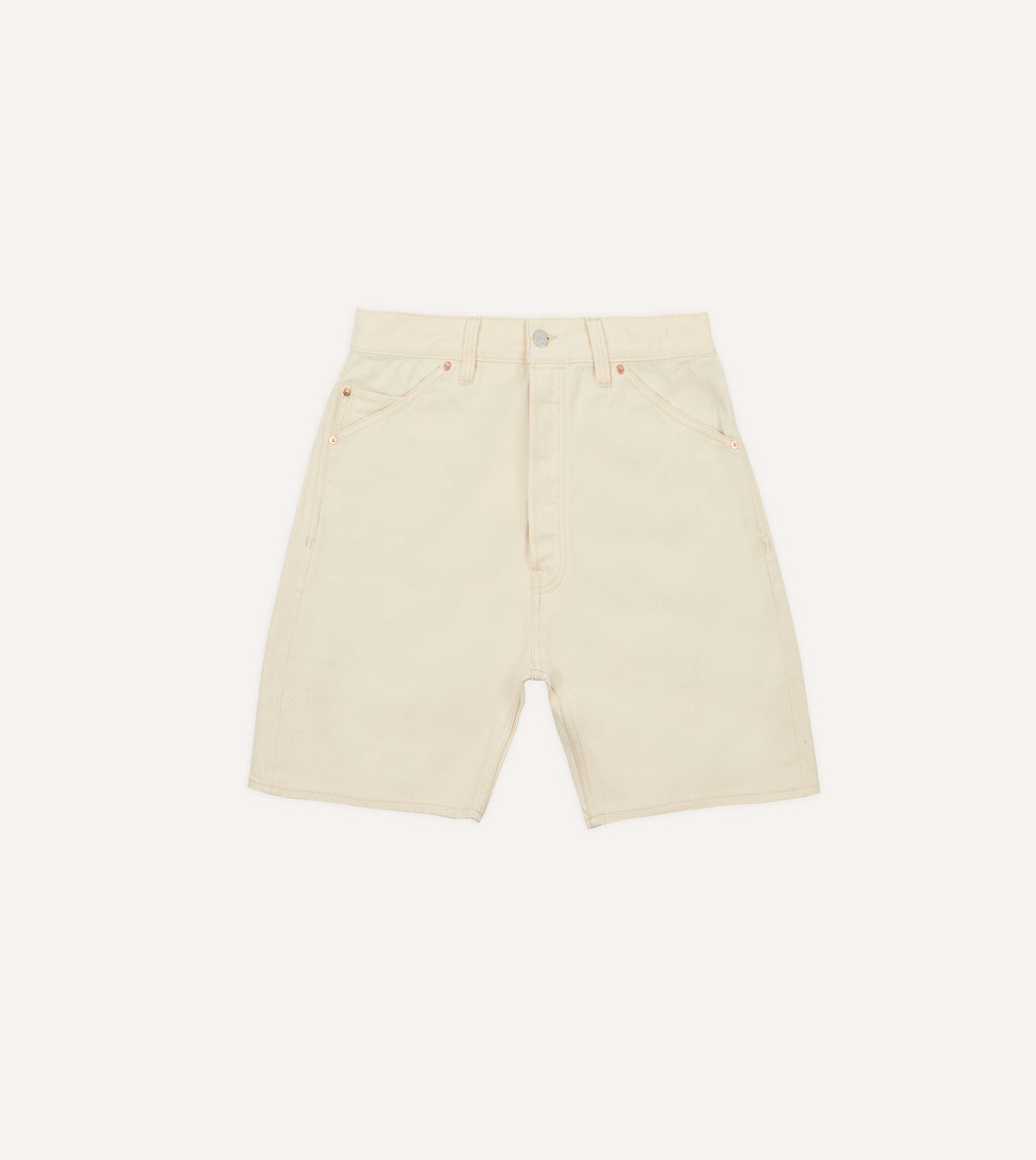 Ecru 12.7oz Selvedge Denim Five-Pocket Shorts – Drakes US