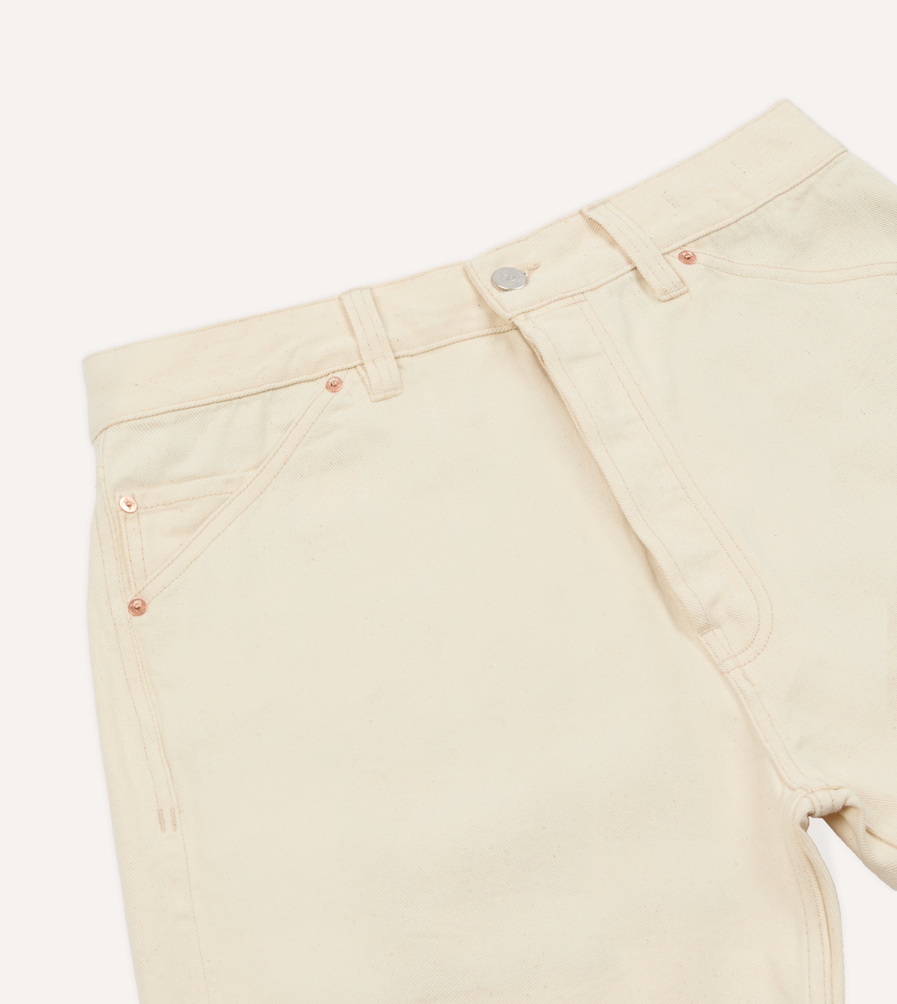 Ecru 12.7oz Selvedge Denim Five-Pocket Shorts – Drakes US