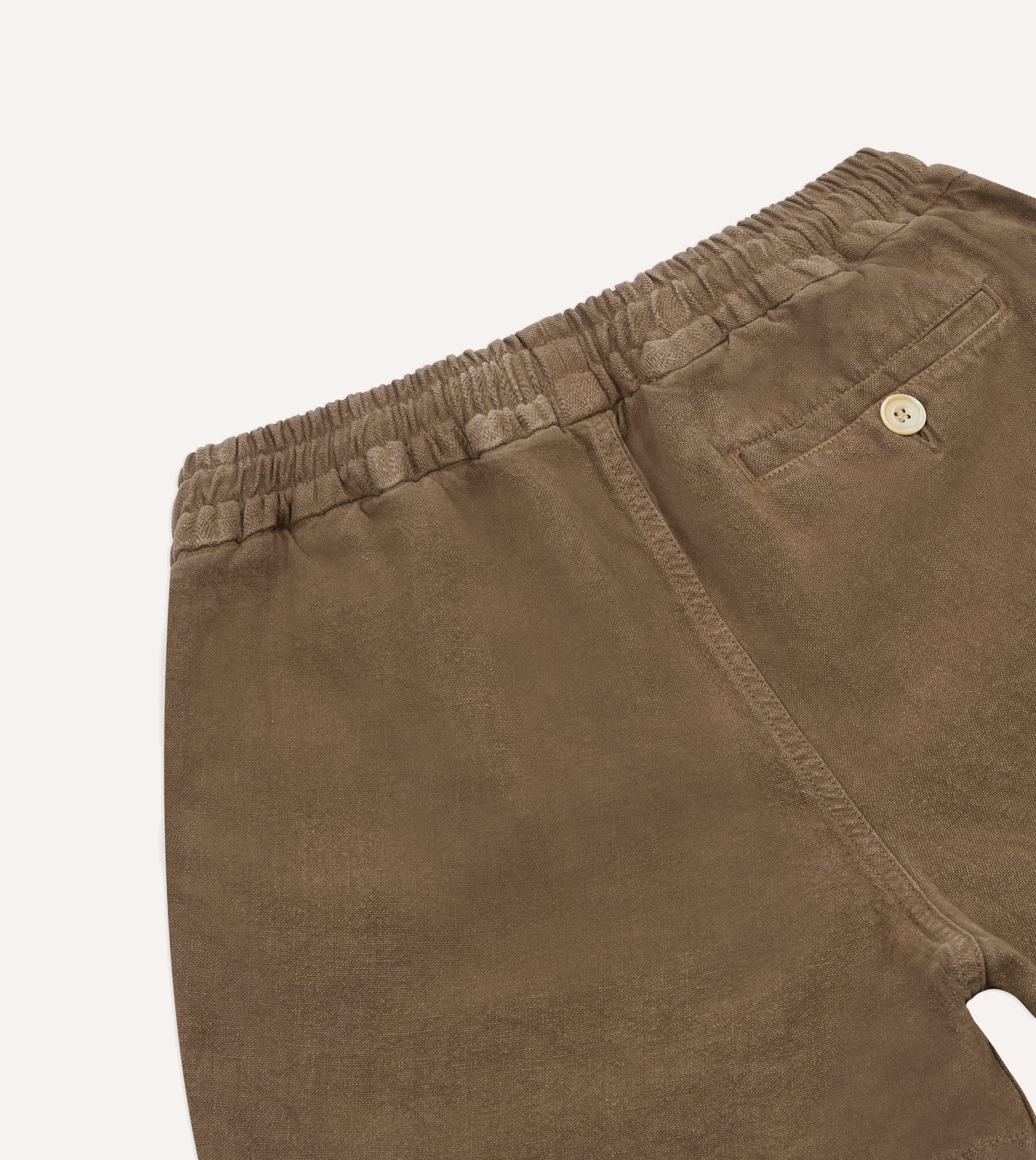 Brown Linen Drawstring Shorts
