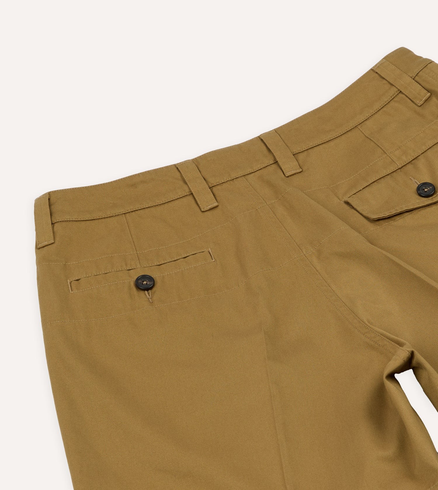 Khaki Cotton Wide Leg Double-Pleat Shorts