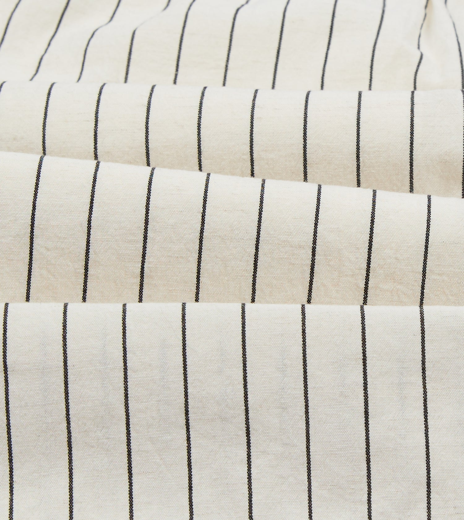 Ecru Pin Stripe Cotton Drawstring Shorts