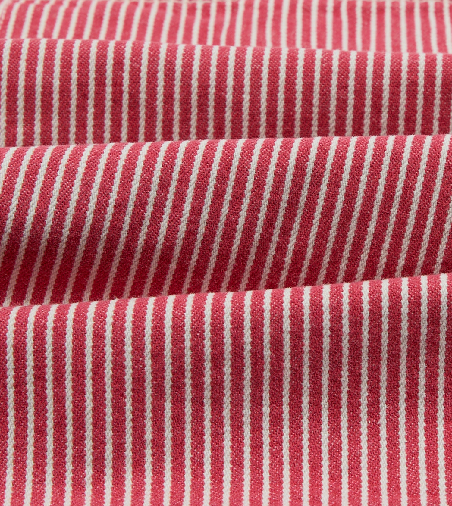 Red Stripe Cotton Fatigue Shorts