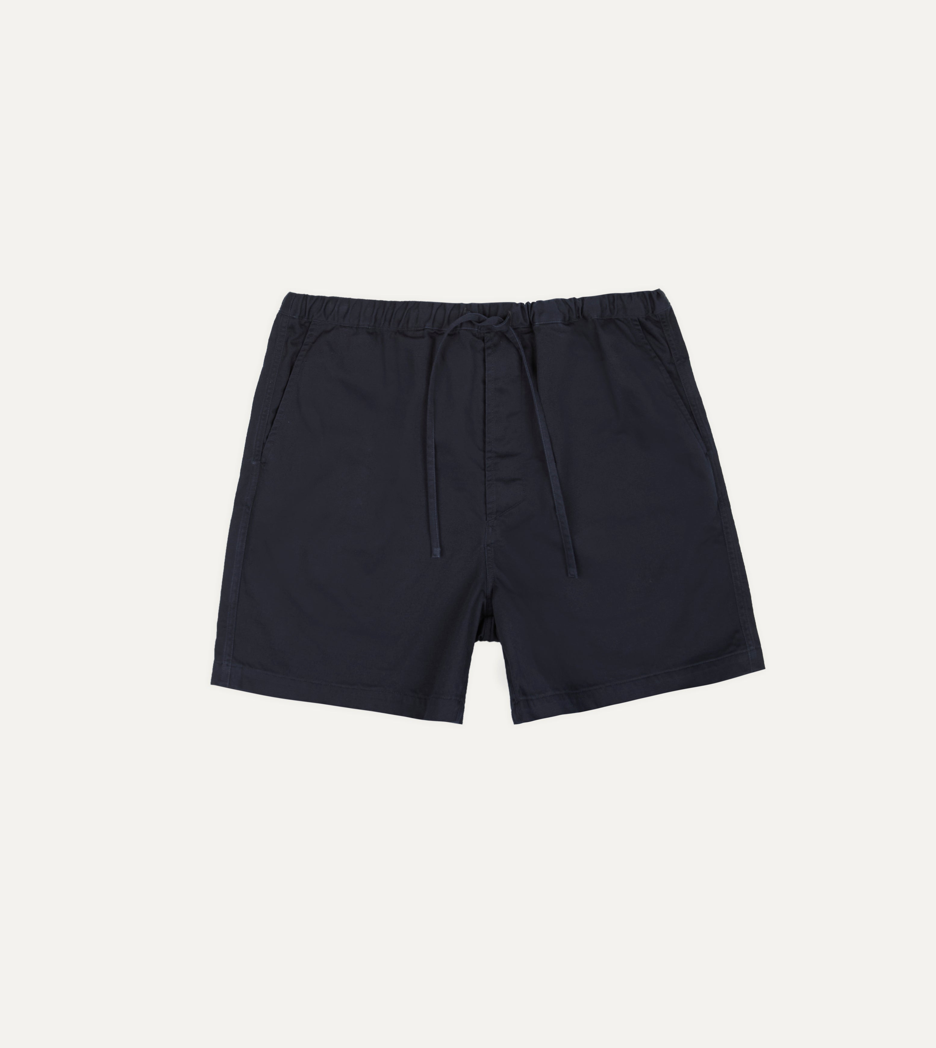 Navy Cotton Drawstring Shorts