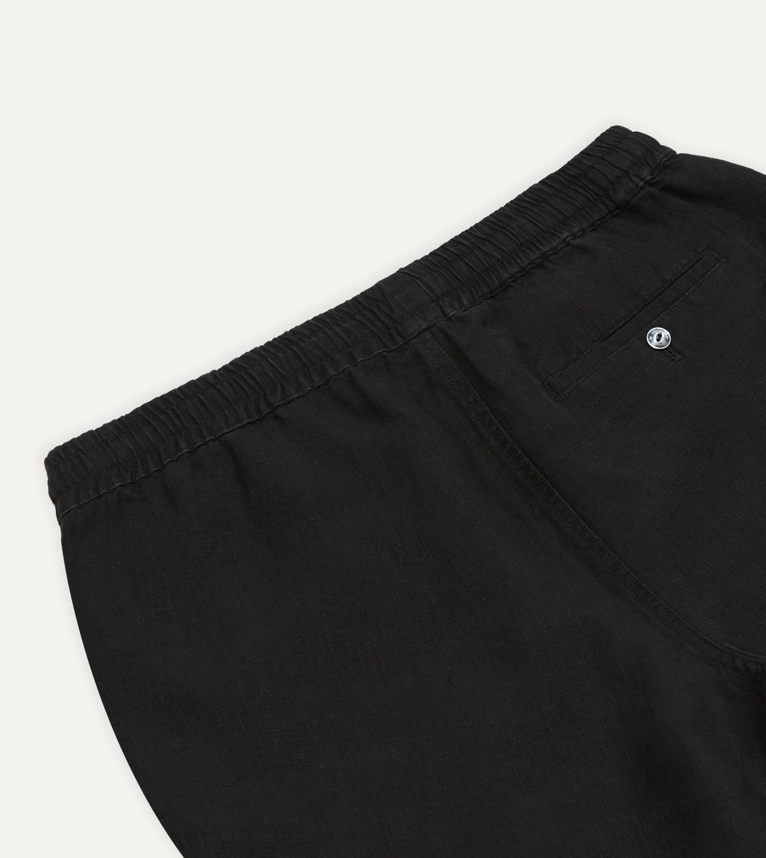 Black Linen Drawstring Shorts