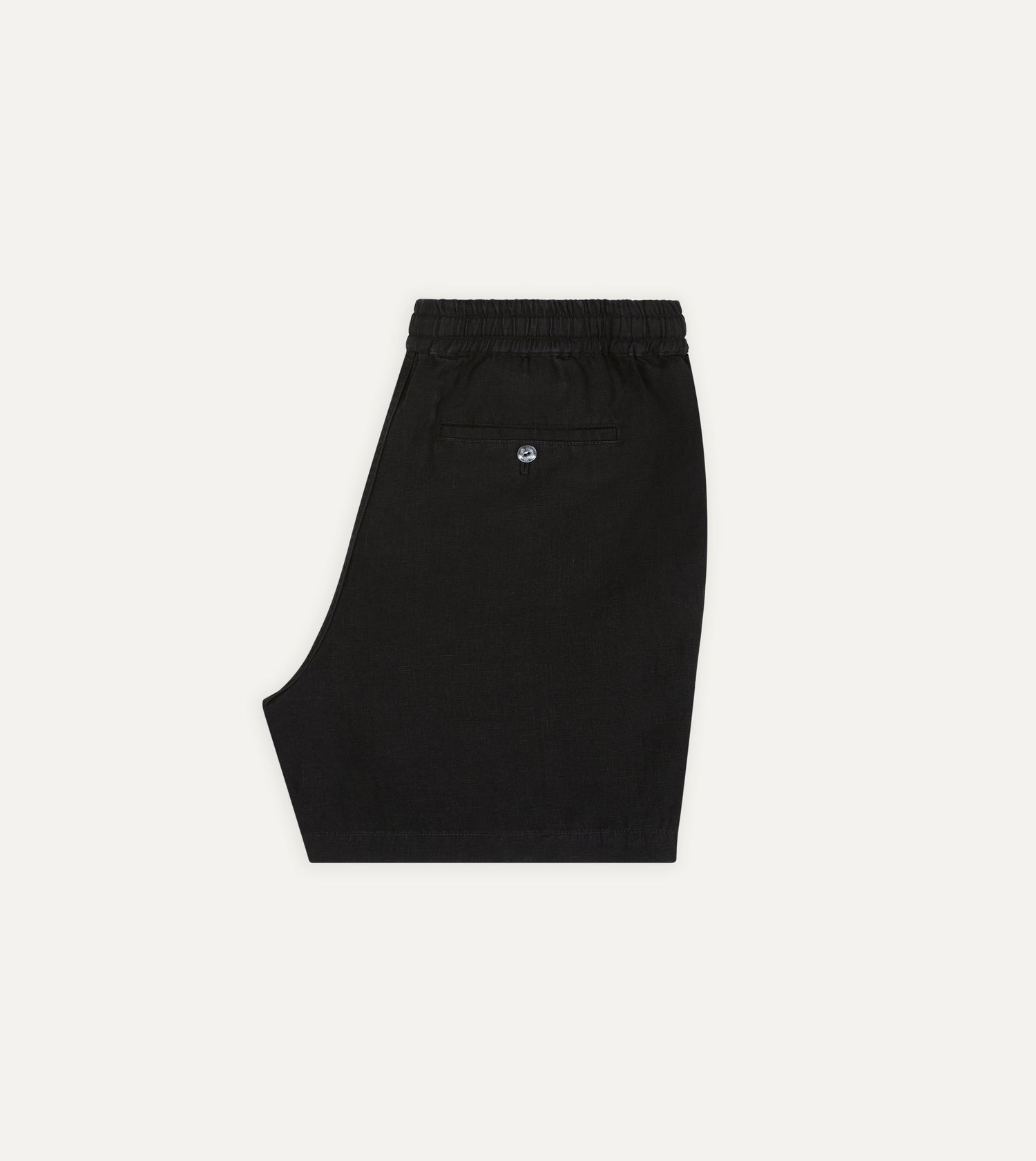 Black Linen Drawstring Shorts