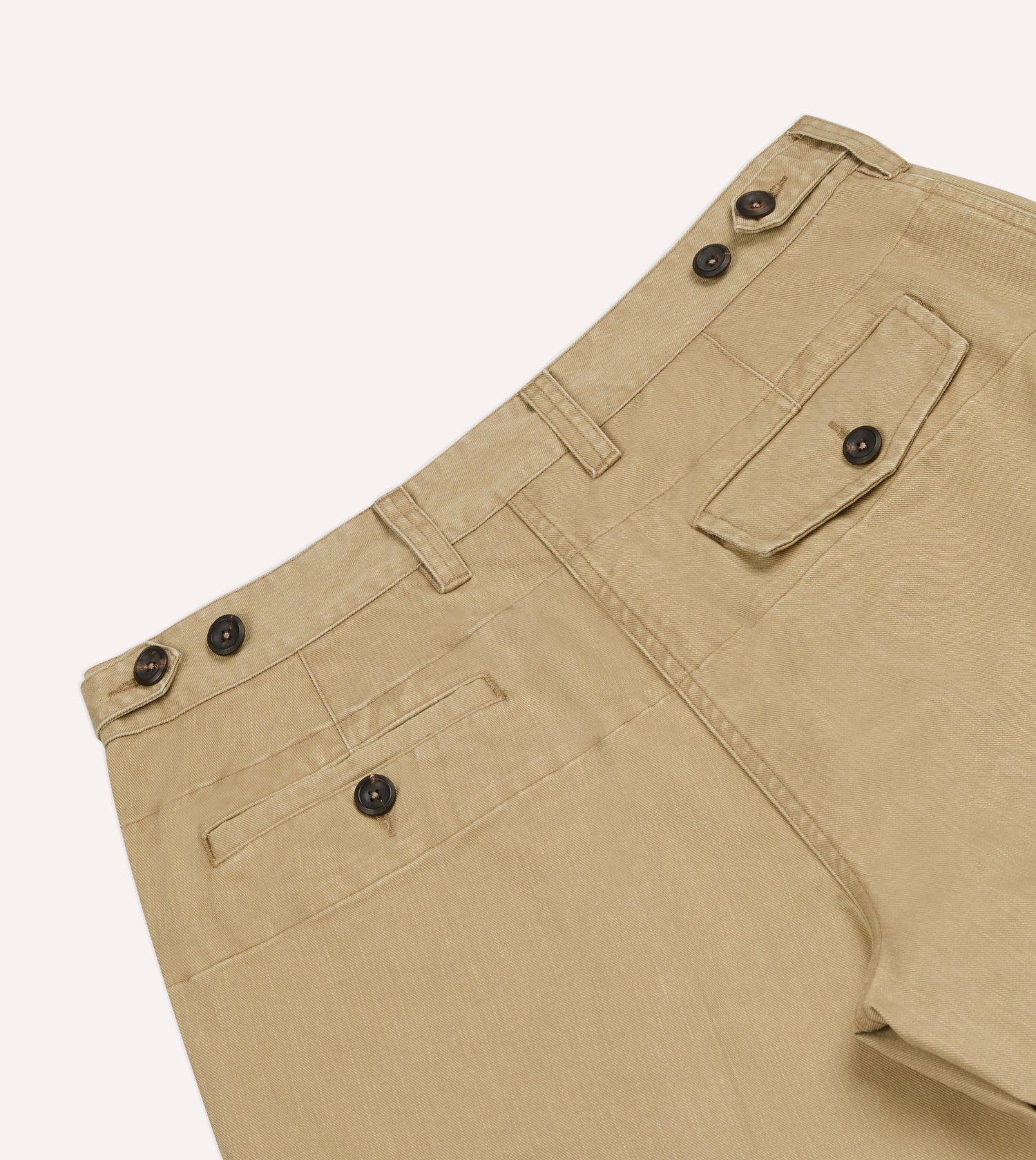 Beige Cotton Wide Leg Single-Pleat Shorts