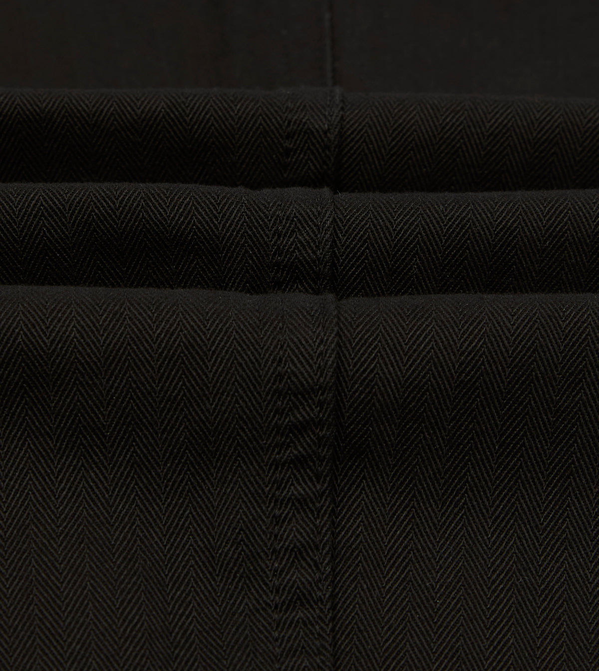 Black Herringbone Cotton Fatigue Trouser