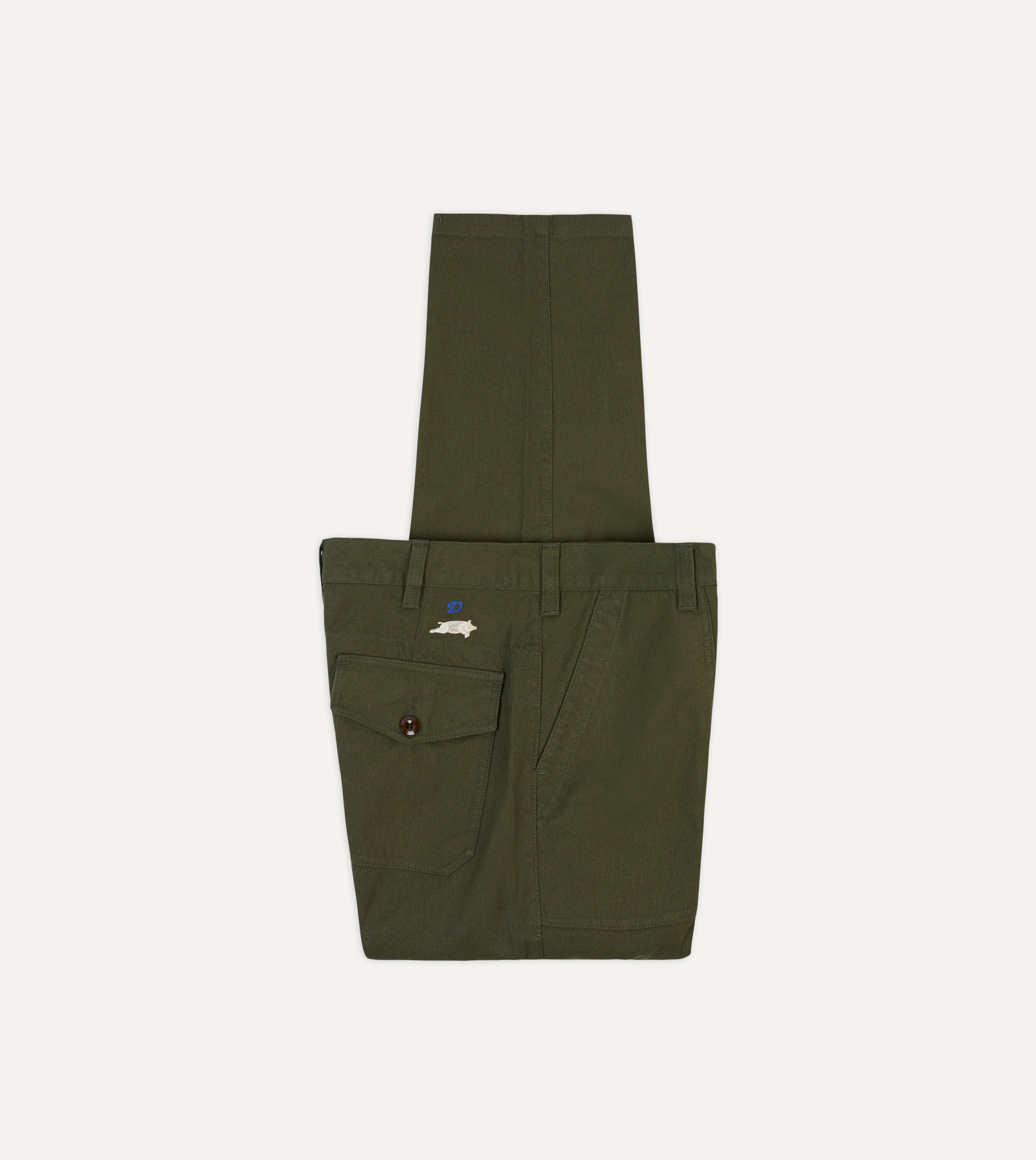 St. JOHN by Drake's Olive Cotton Fatigue Trouser – Drakes US