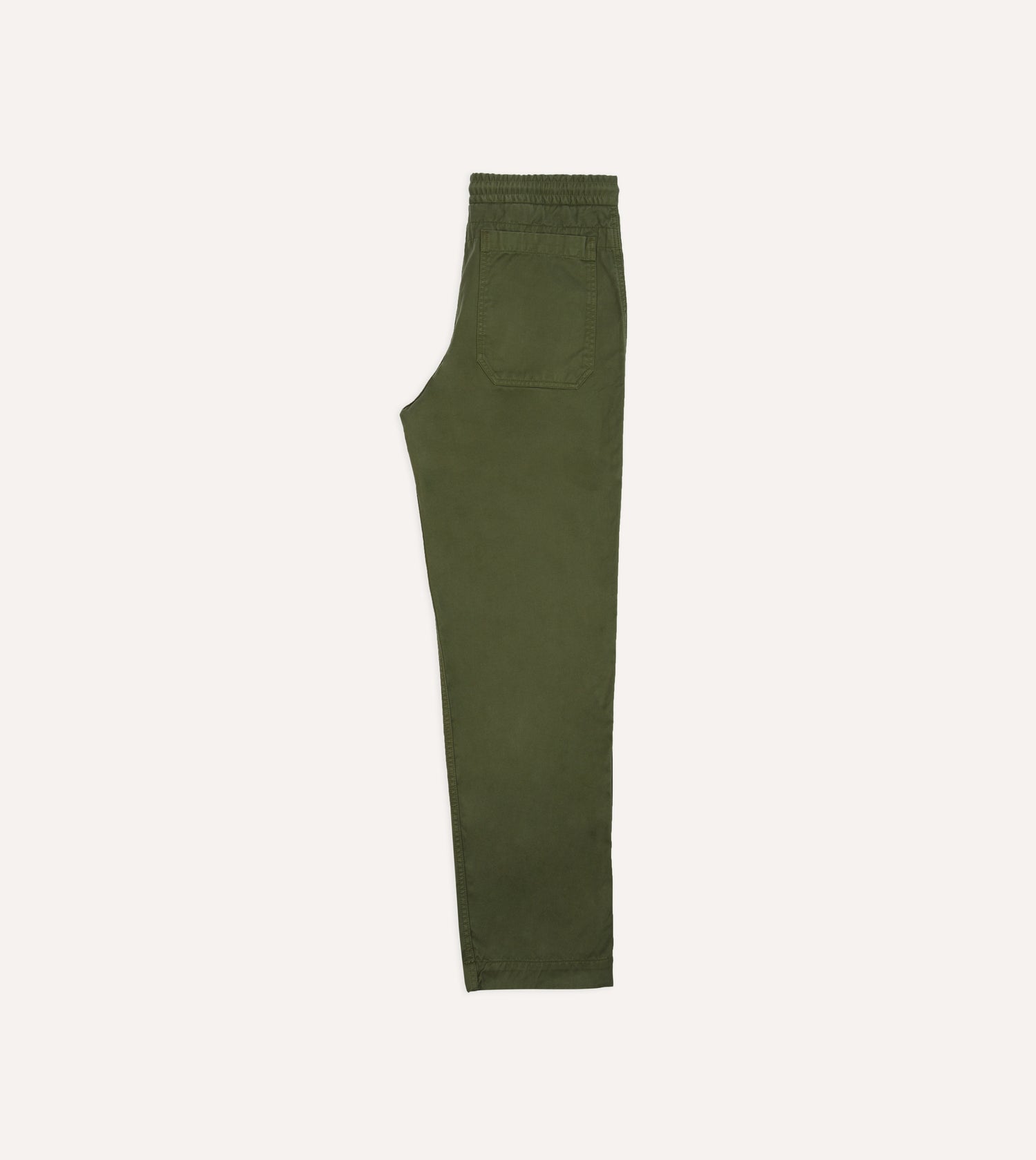 Olive Cotton Drawstring Trousers