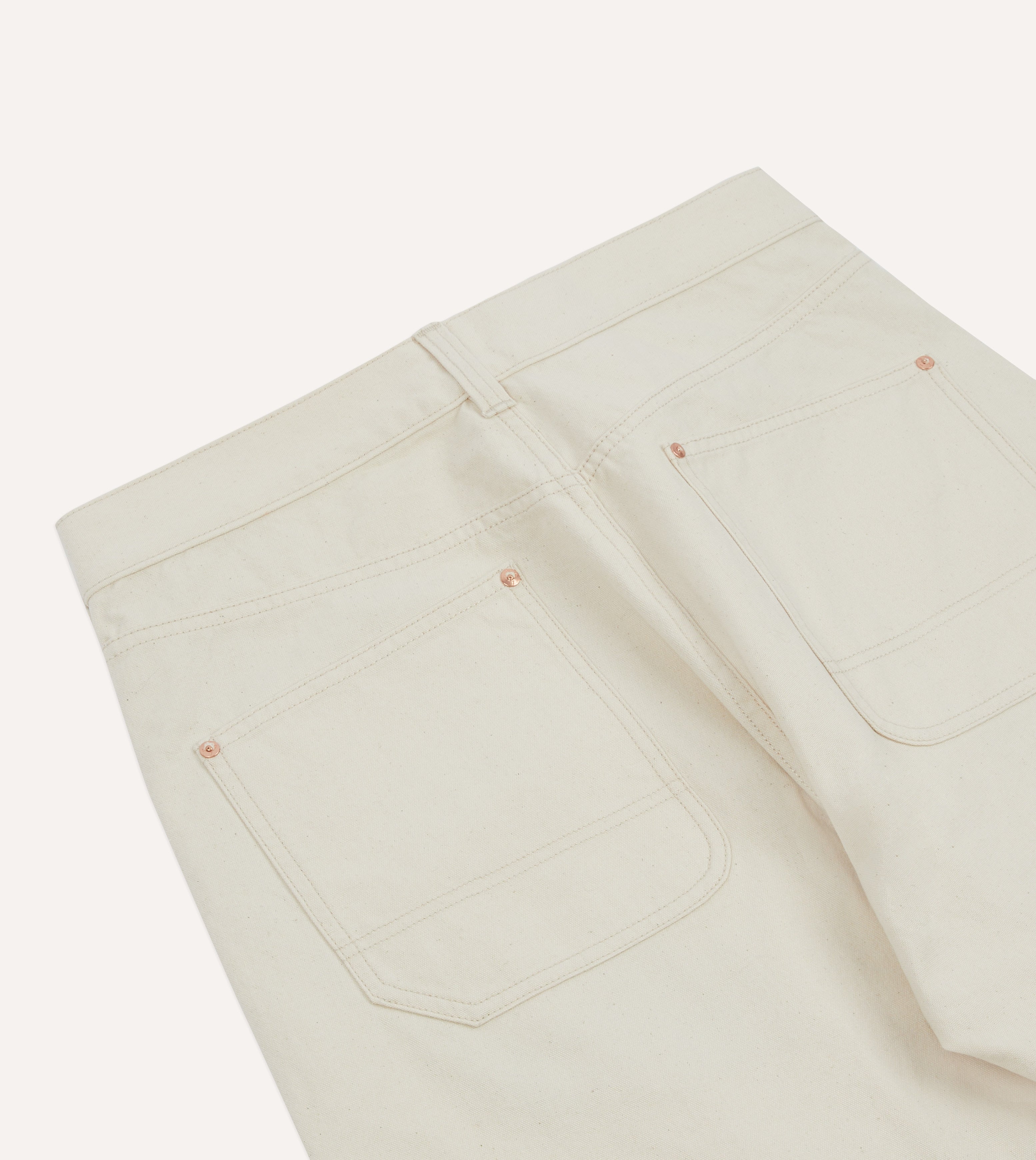 Ecru Cotton Canvas Carpenter Jeans – Drakes US
