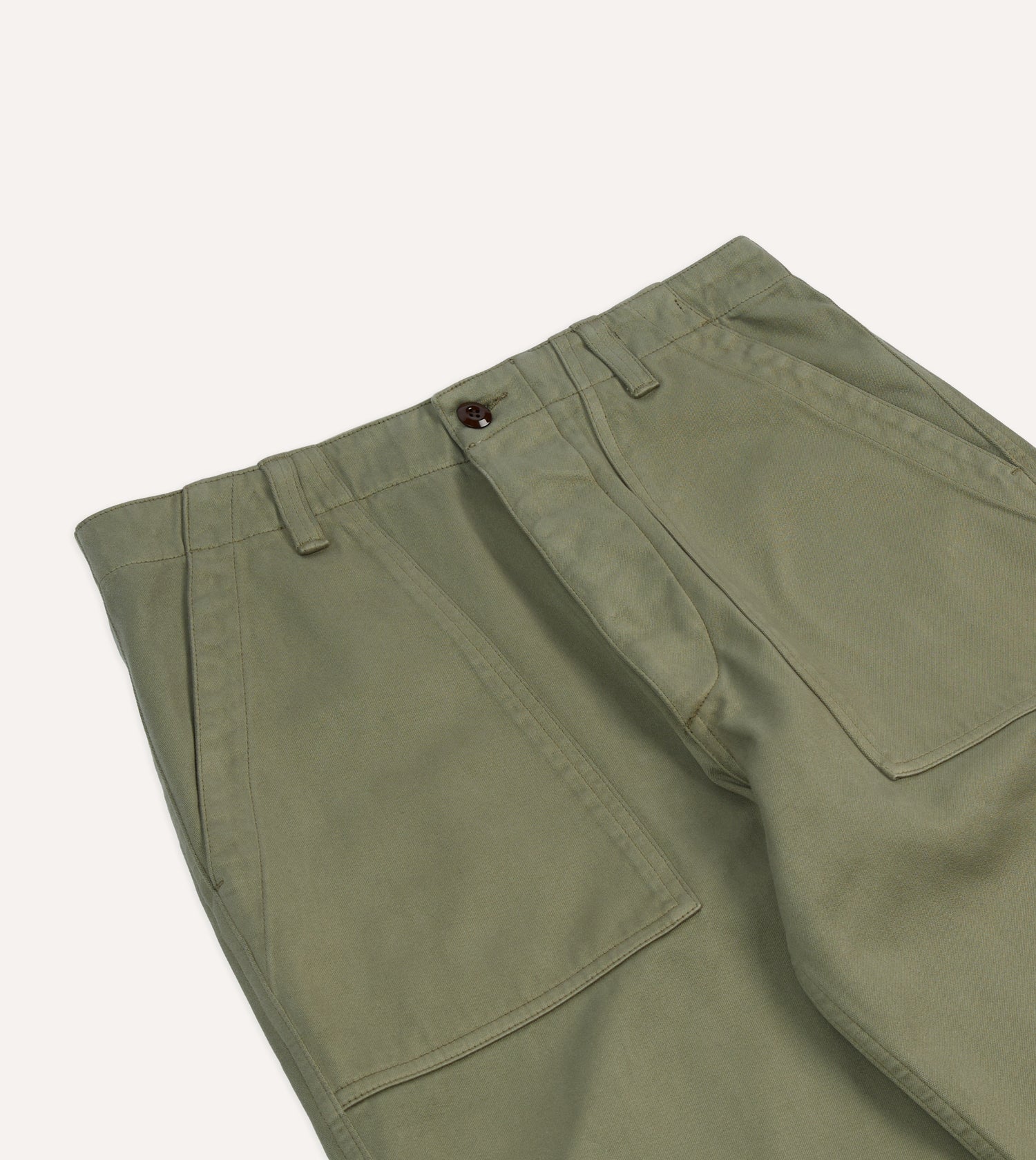 Light Olive Cotton Fatigue Trouser