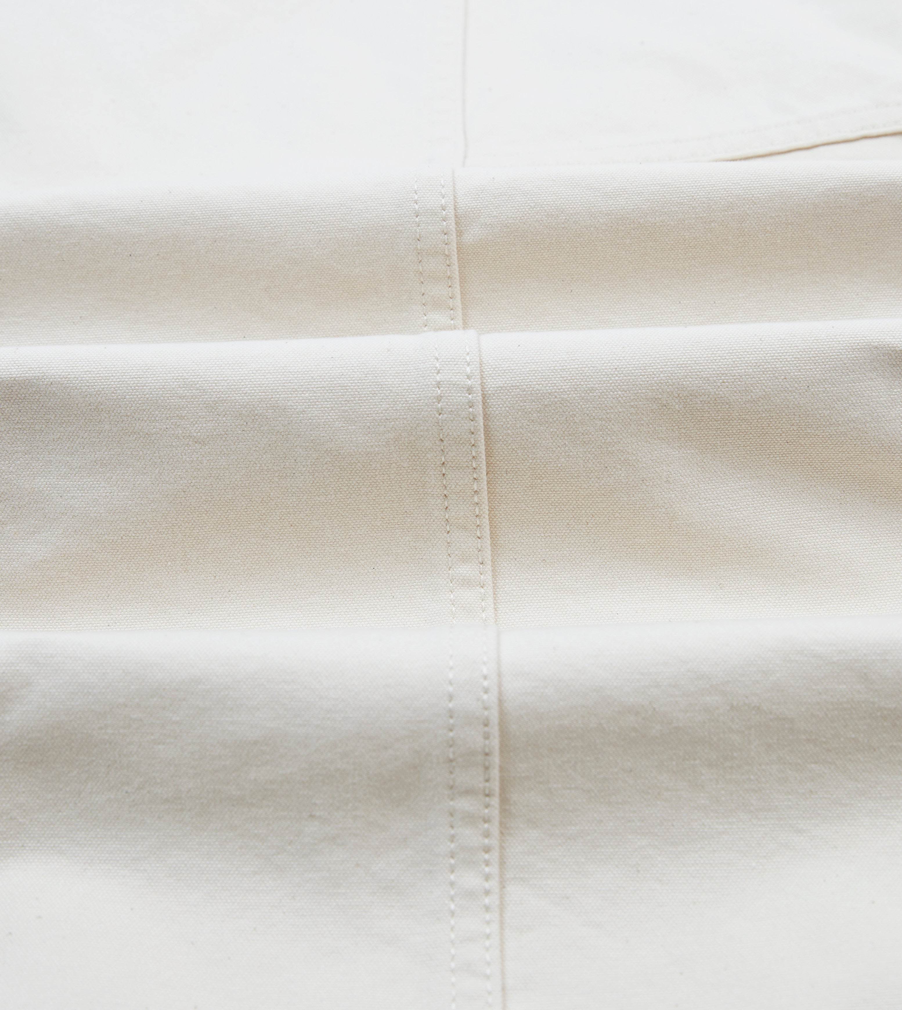 Ecru Cotton Canvas Panel Trousers