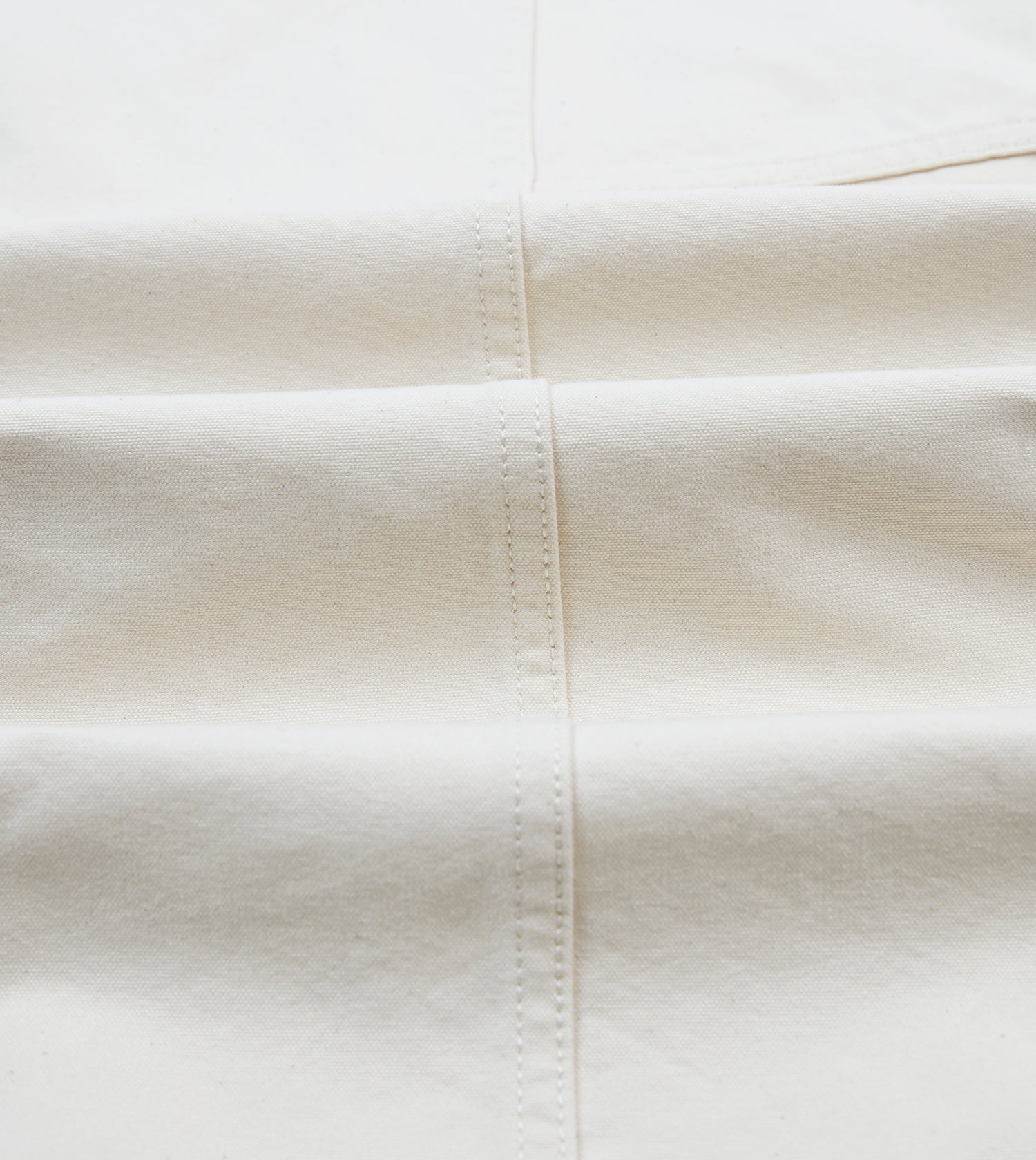 Ecru Cotton Canvas Panel Trousers