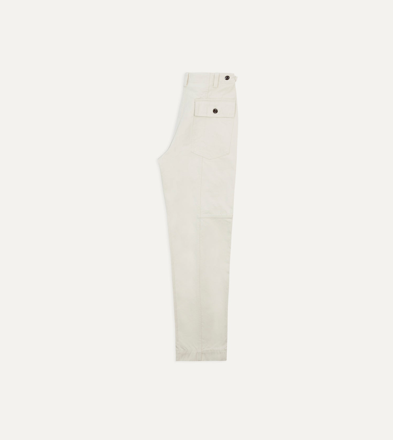 Ecru Cotton Canvas Panel Trousers
