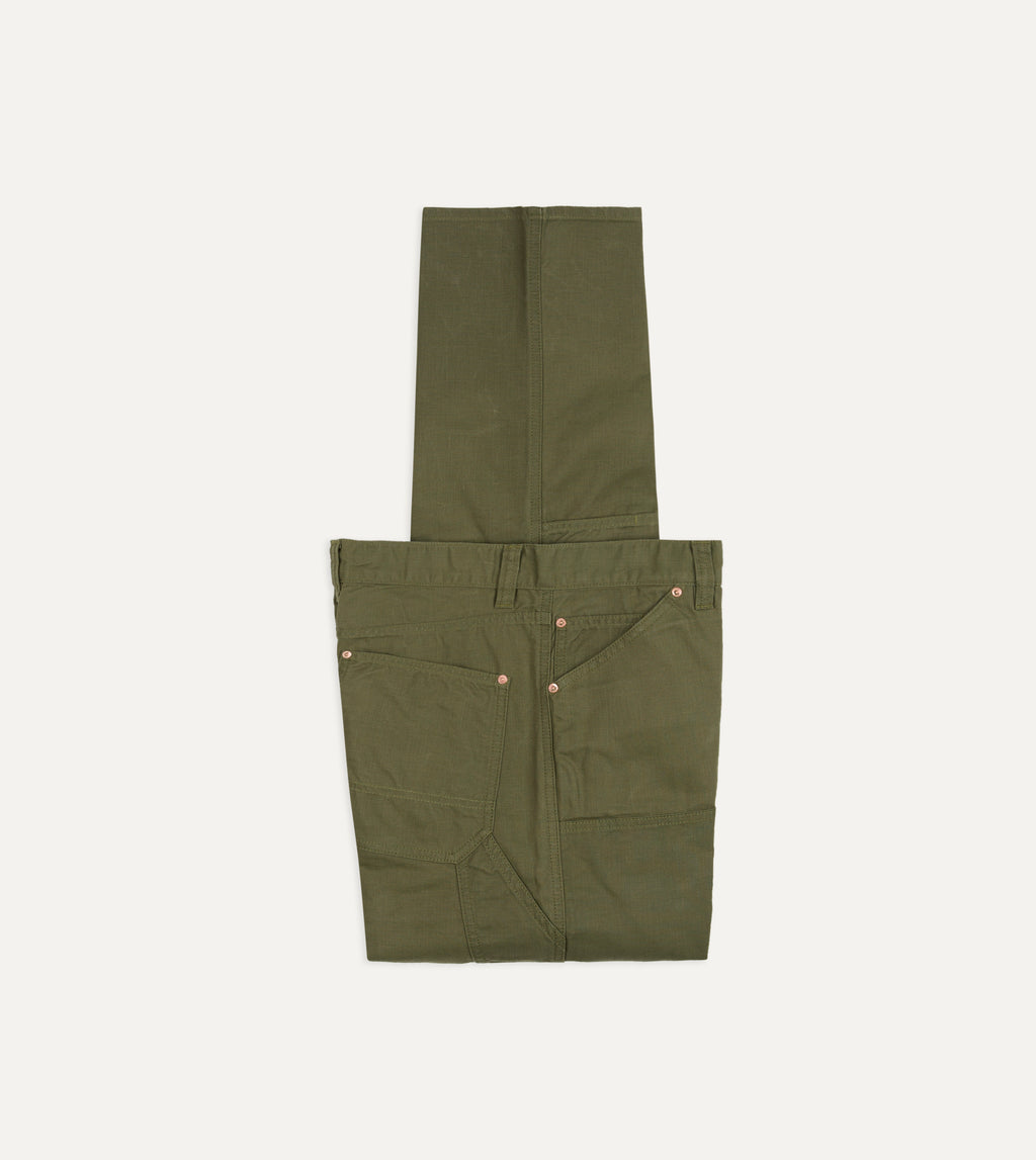 【オリーブ（37）】Morris Canvas Carpenter Pant Olive Cotton Canvas Carpenter Pant – Drakes US