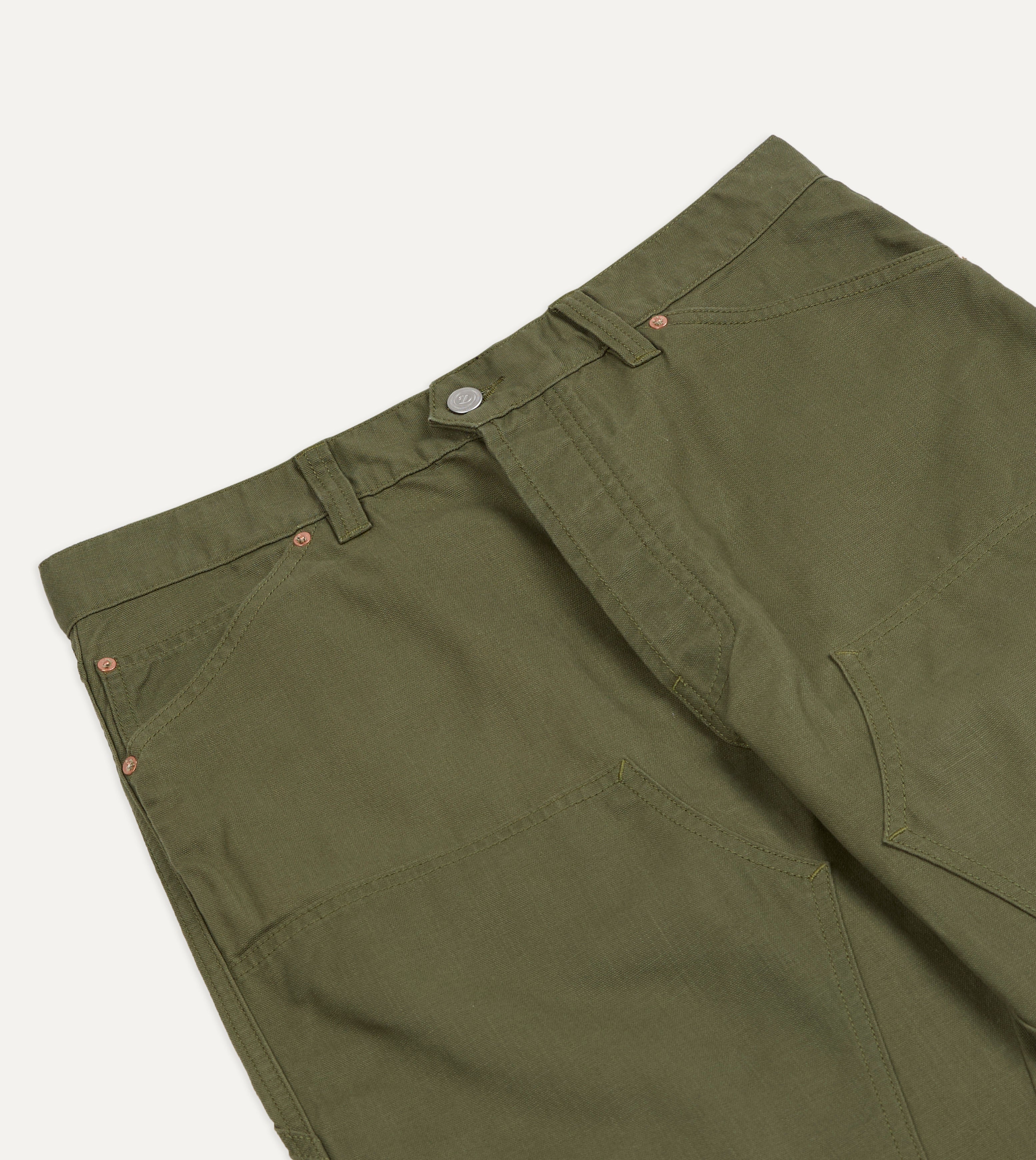 Olive Cotton Canvas Carpenter Pant – Drakes US