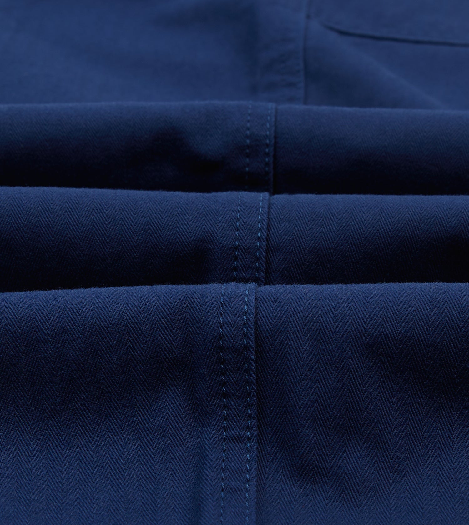 Navy Herringbone Twill Cotton Drawstring Trousers