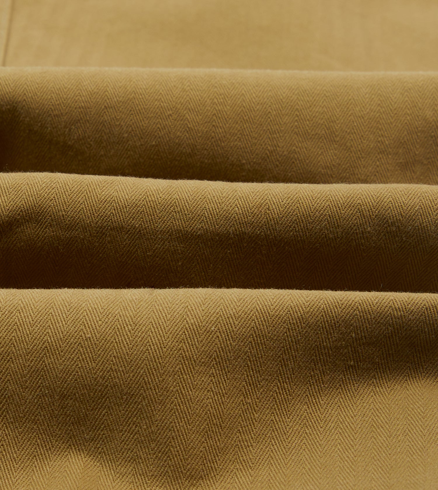 Khaki Herringbone Twill Cotton Drawstring Trousers