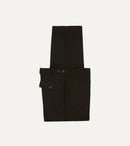 Drake's by A. Levine Black Herringbone Cotton Fatigue Trouser
