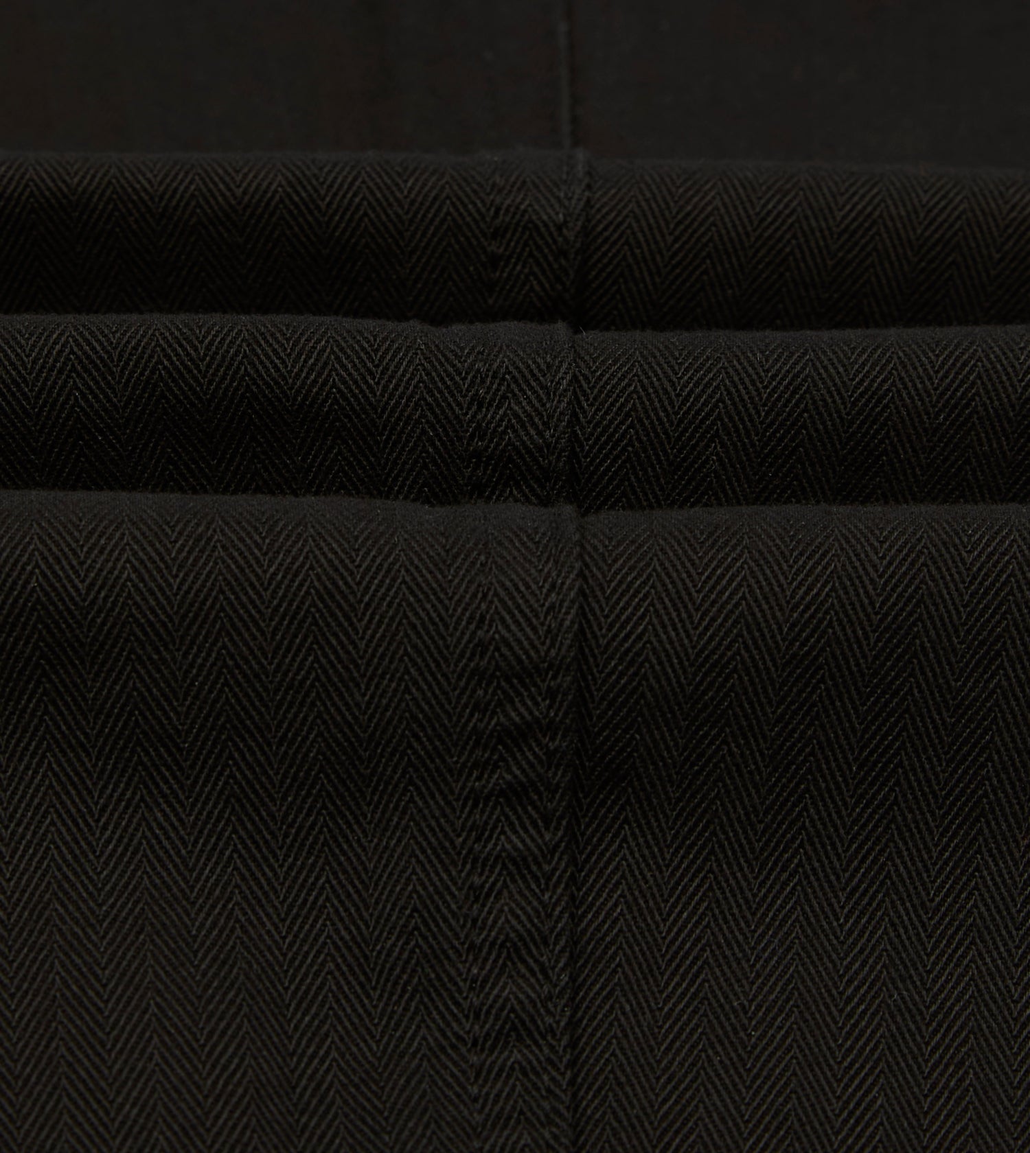 Drake's by A. Levine Black Herringbone Cotton Fatigue Trouser