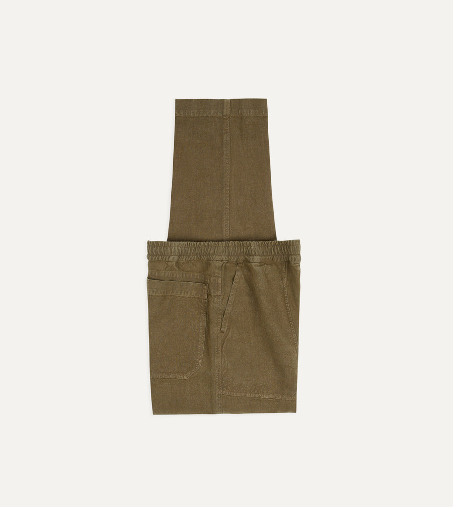 Brown Linen Drawstring Trousers