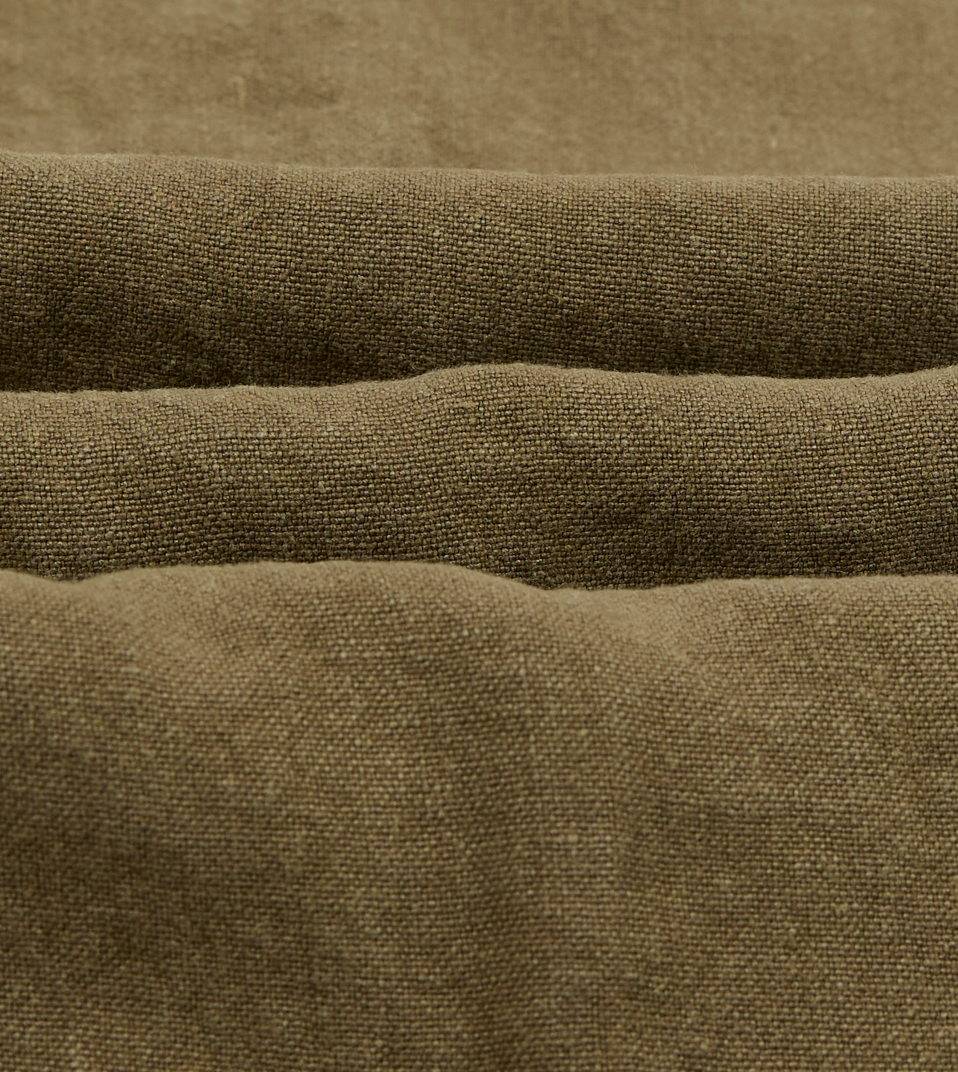 Brown Linen Drawstring Trousers – Drakes US