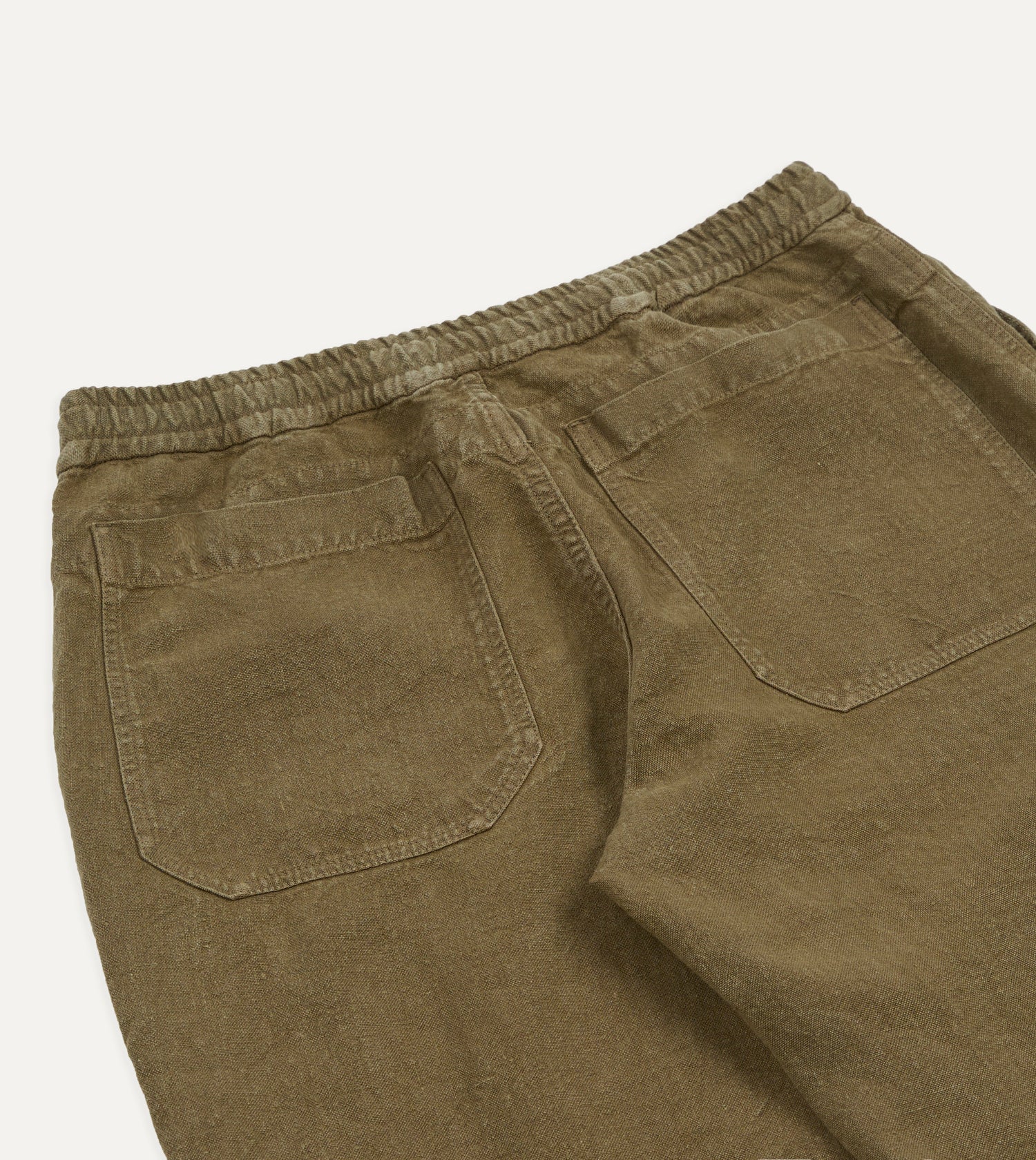 Brown Linen Drawstring Trousers