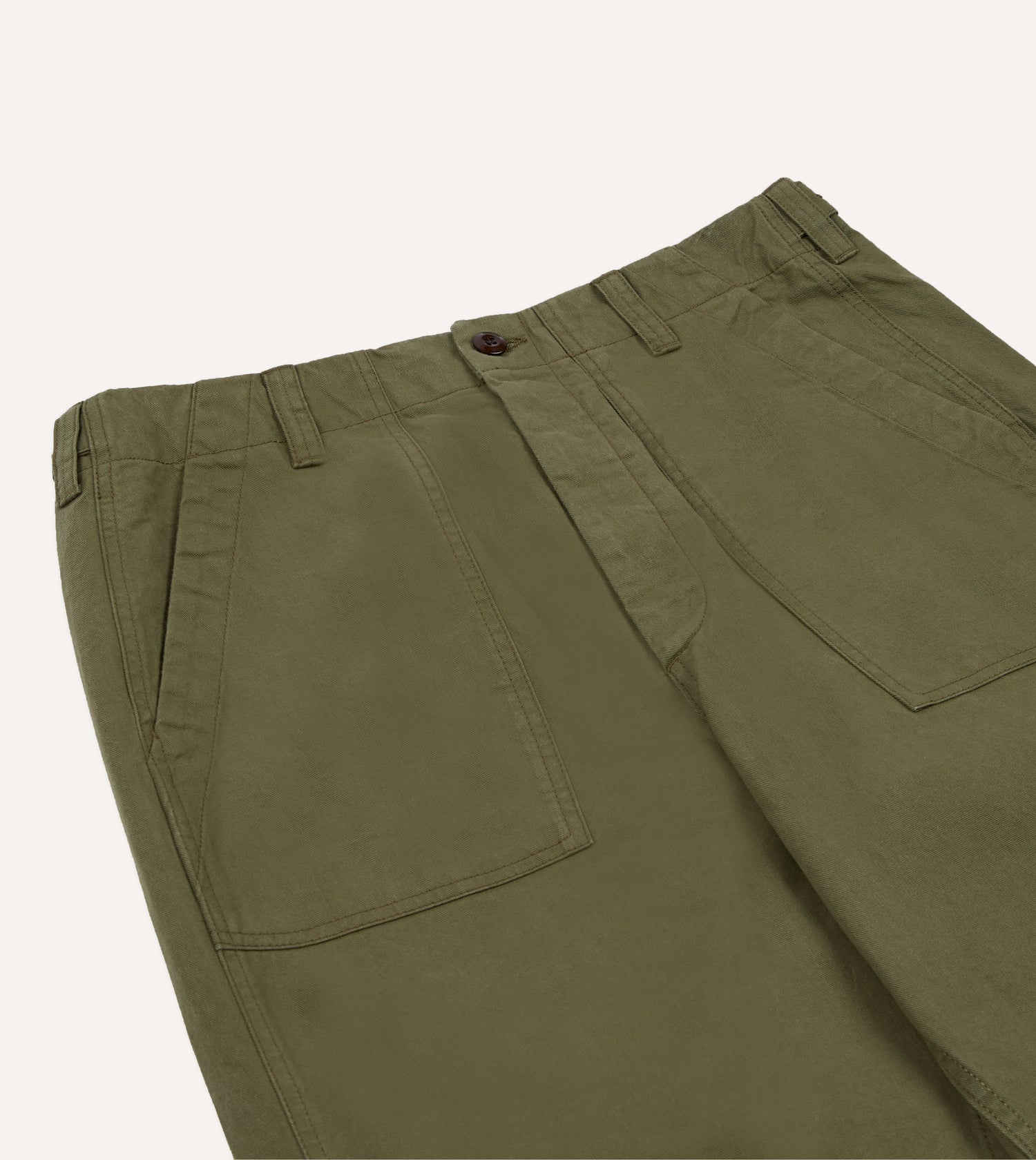 Khaki Cotton Twill Fatigue Trouser