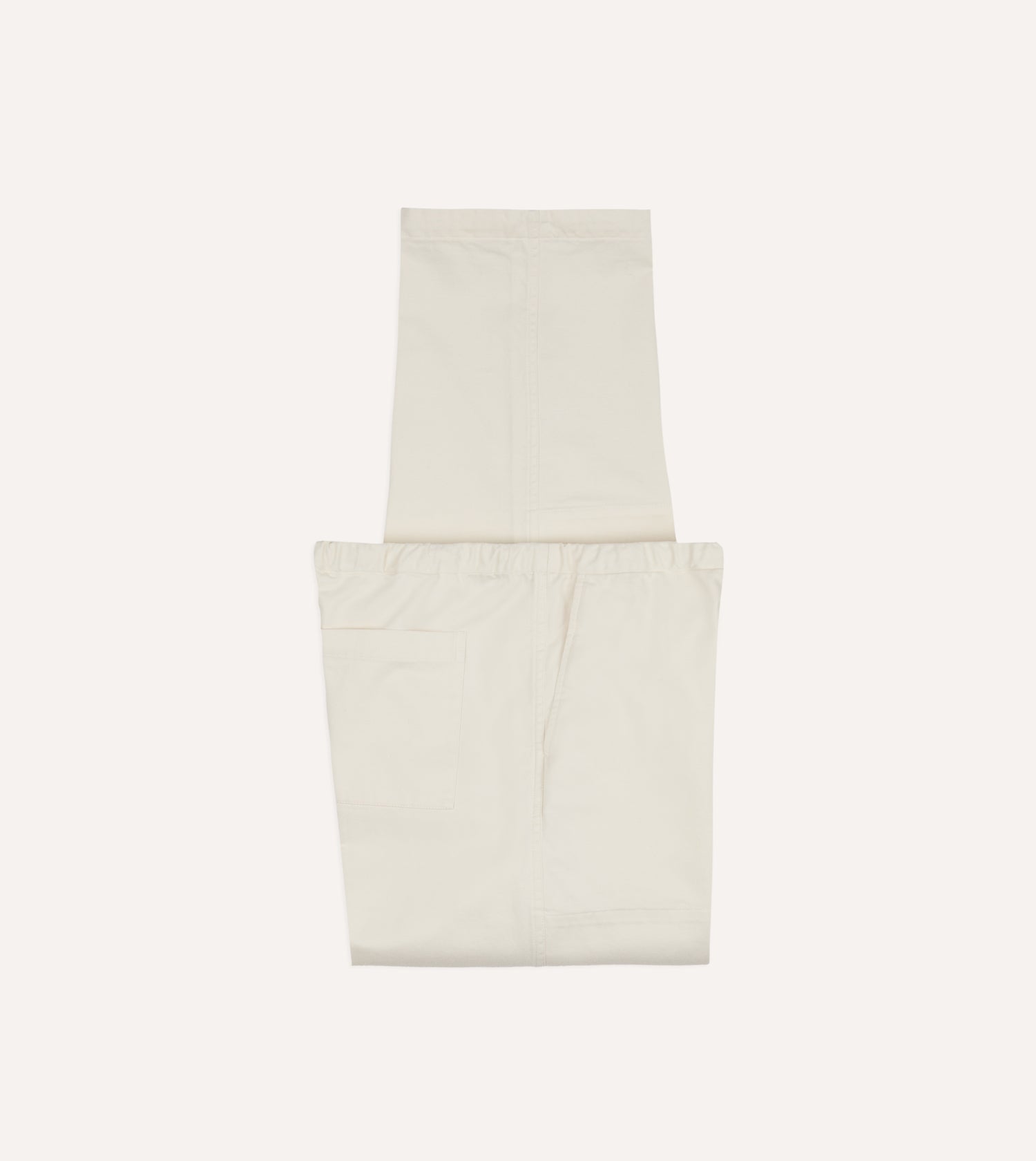 Ecru Cotton Drawstring Trousers