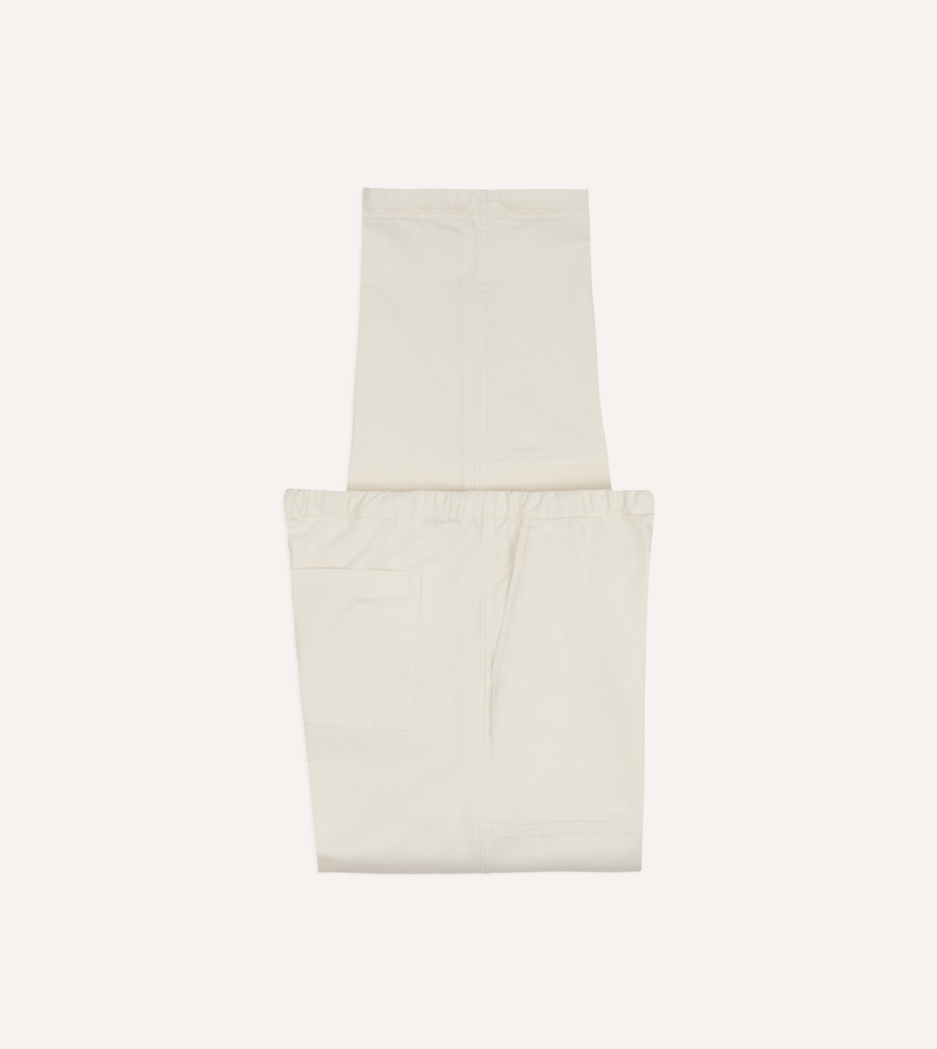 Ecru Cotton Drawstring Trousers